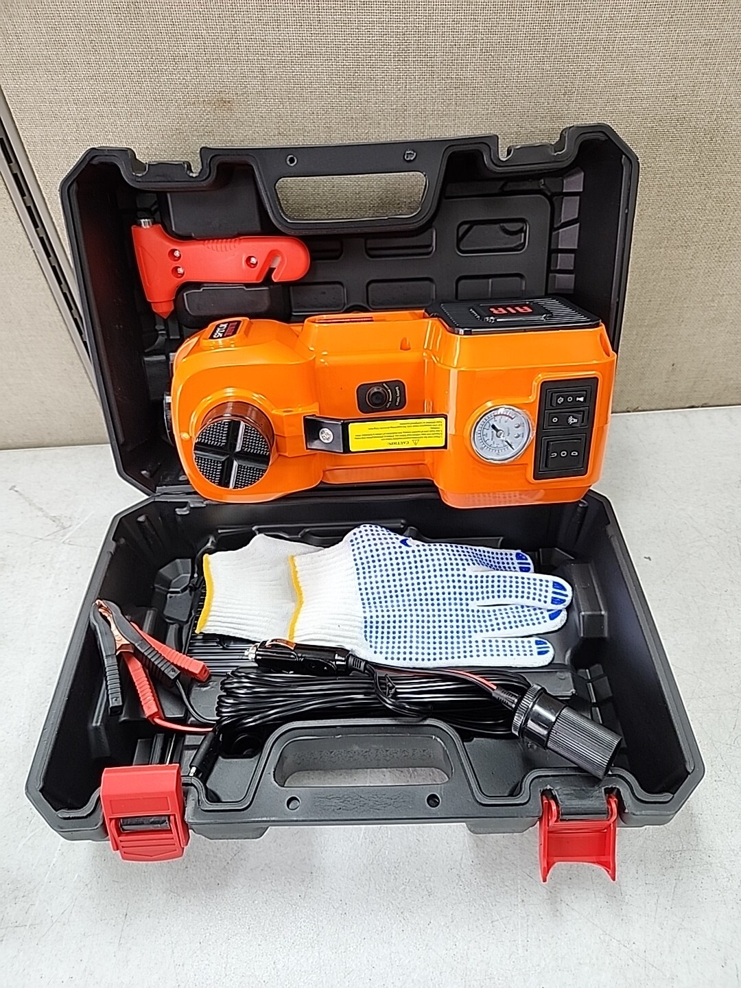 NEW SPZTJK 3 in 1 Electric Jack/Air Pump/12V LED Lighter Car Repair Tool Kit