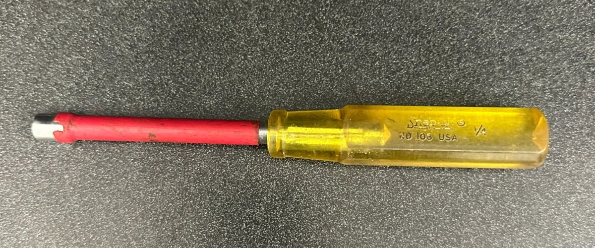 Snap-on ND108 1/4″ Nut Driver SAE Hard Clear Amber Handle USA FREE SHIPPING📦