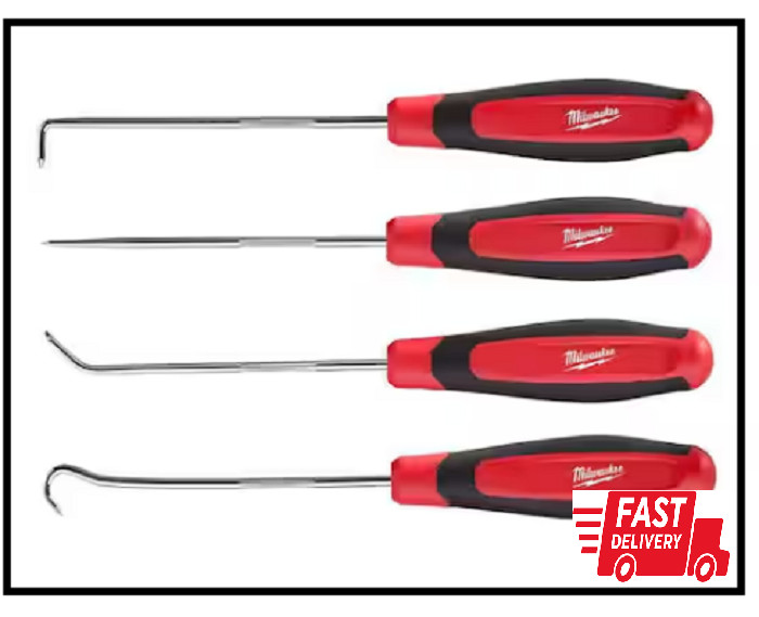 Milwaukee Hook and Pick Set 4 Pack Straight Offset 90 Degree Automotive Tool Kit