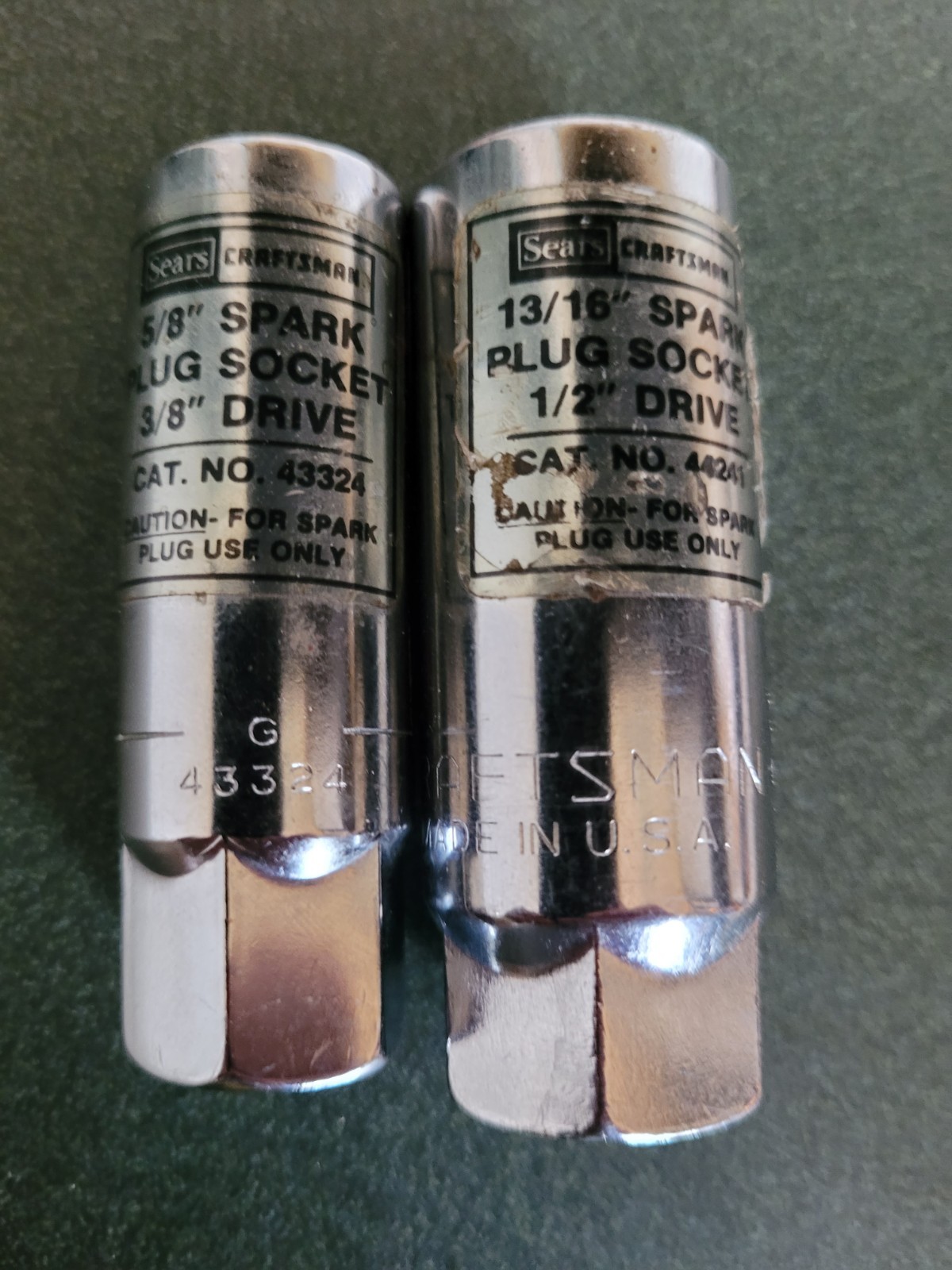 Craftsman G Series 3/8″ Drive 5/8″ & 1/2″ Drive 13/16″ Spark Plug Sockets USA