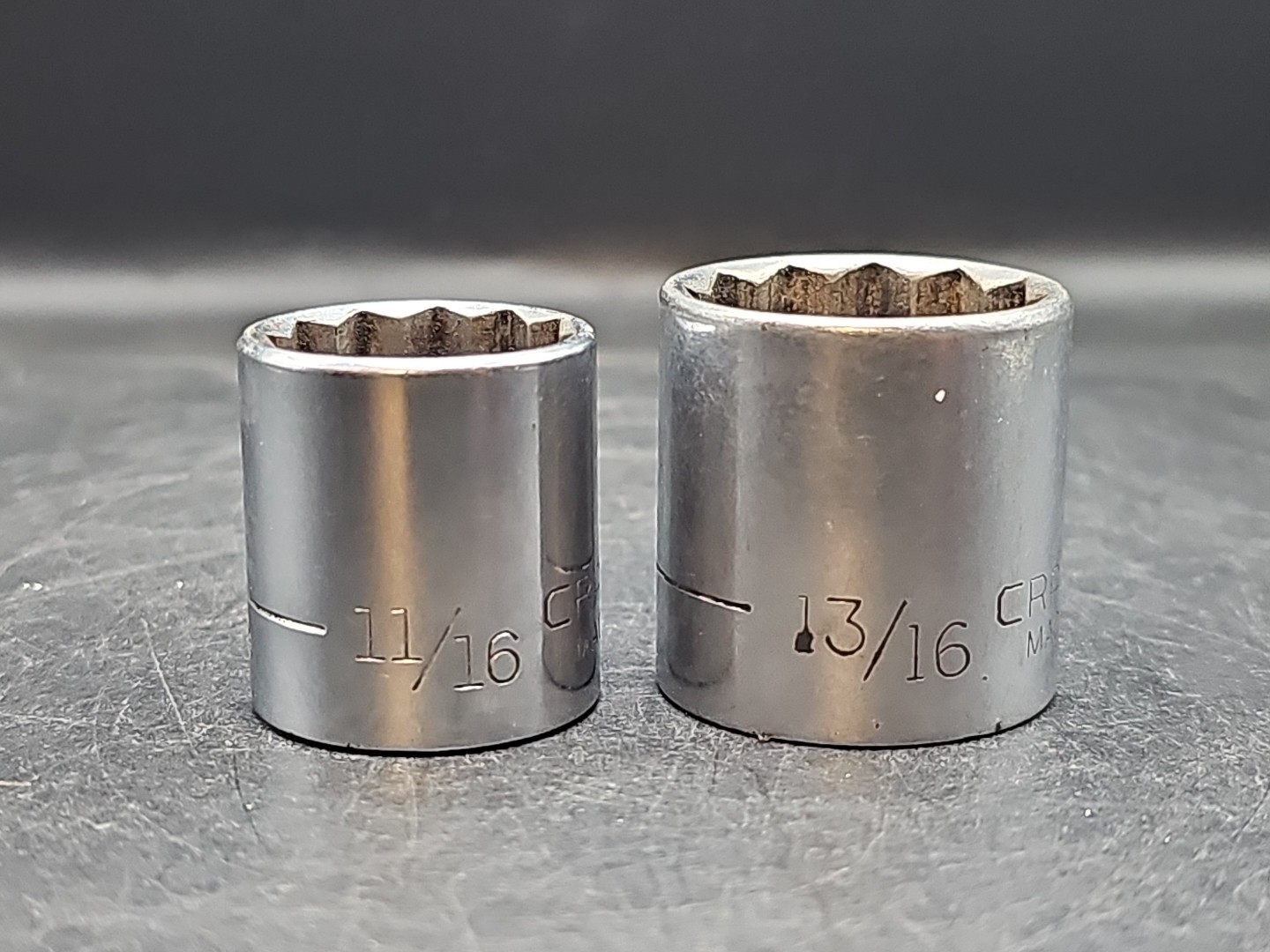 craftsman 12pt 3/8 drive socket -v- 13/16″ 11/16″ 44336 44338