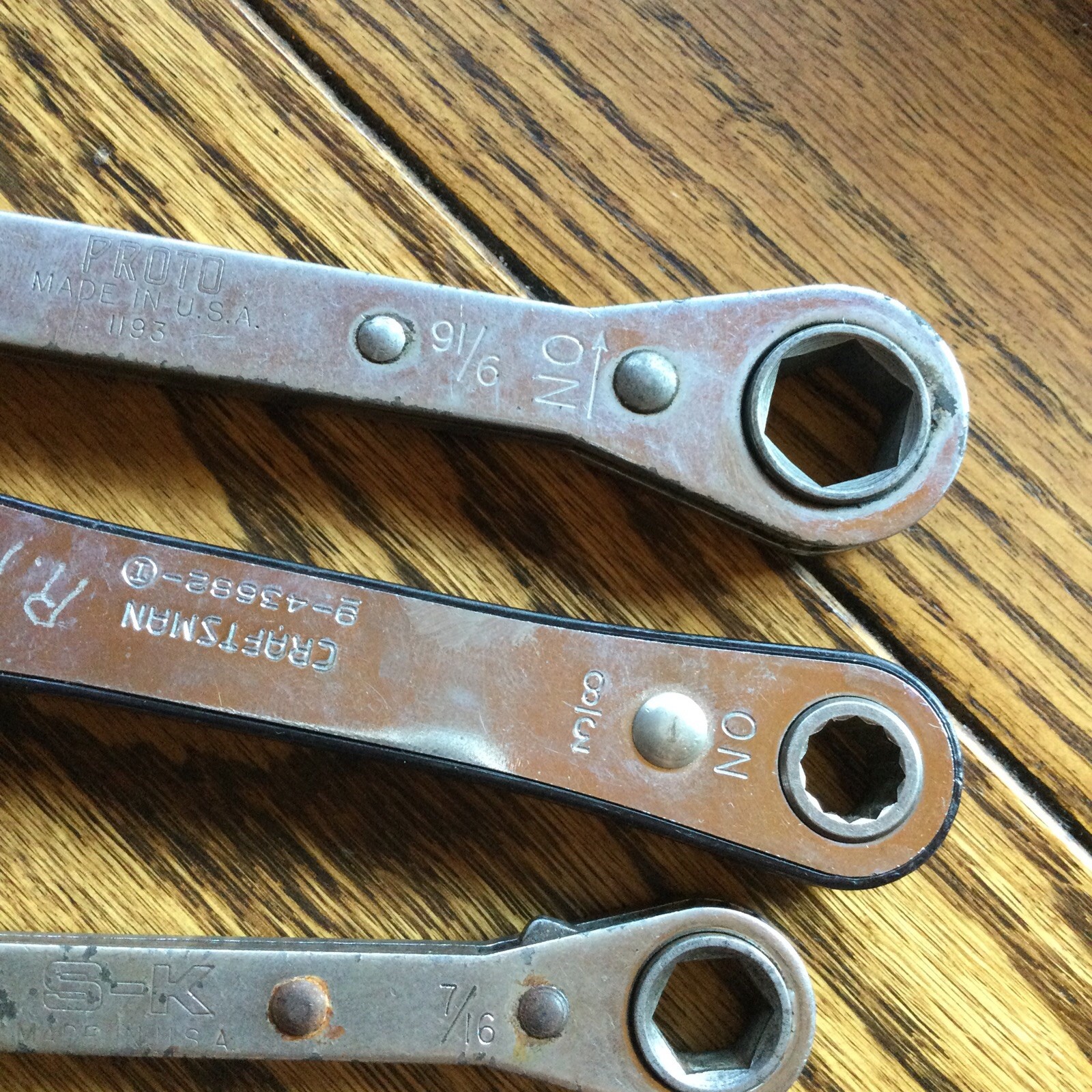 Craftsman Standard SAE Reversible Ratcheting Wrench Set USA Proto SK 5 16 ~3/4