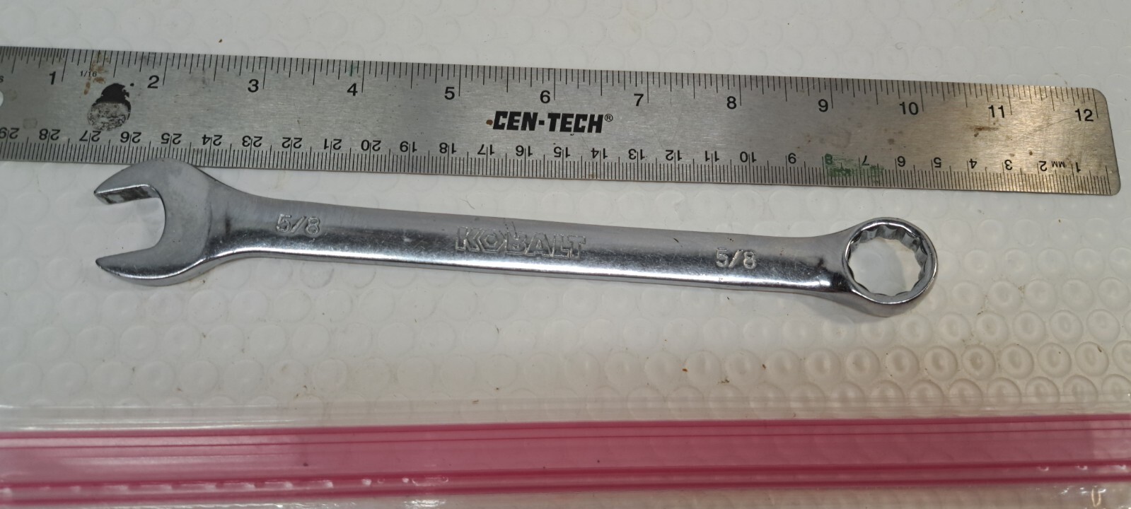 Kobalt 5/8″ Standard SAE 12 Point Polished Chrome Combo Open Box Wrench 337617