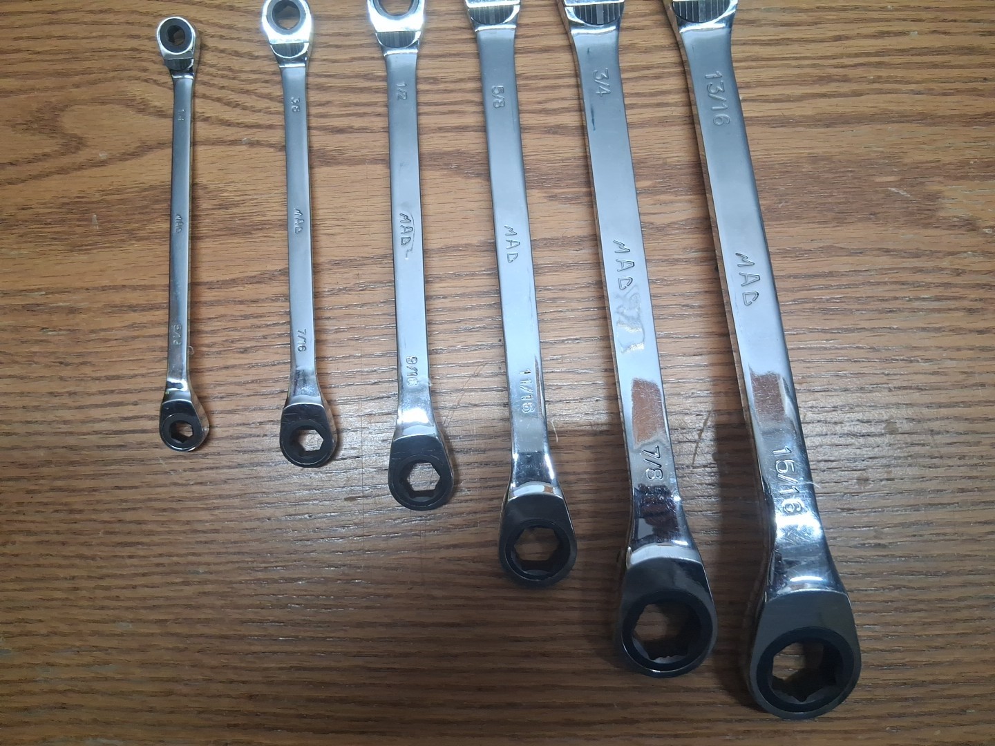 Set Of 6 Mac Reversible Offset Racheting Wrenches 1/4″-15/16″