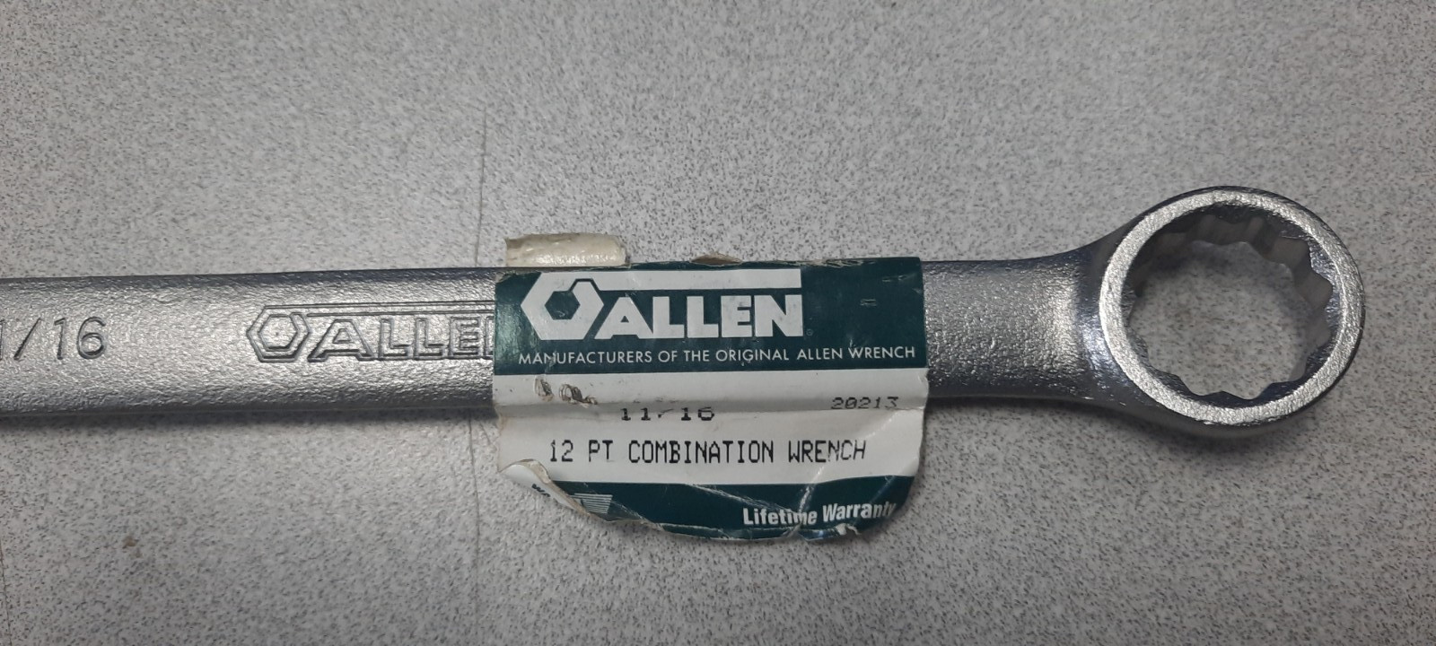 ALLEN 11/16-in Combination Wrench 12-Point 20213 Made in USA NOS