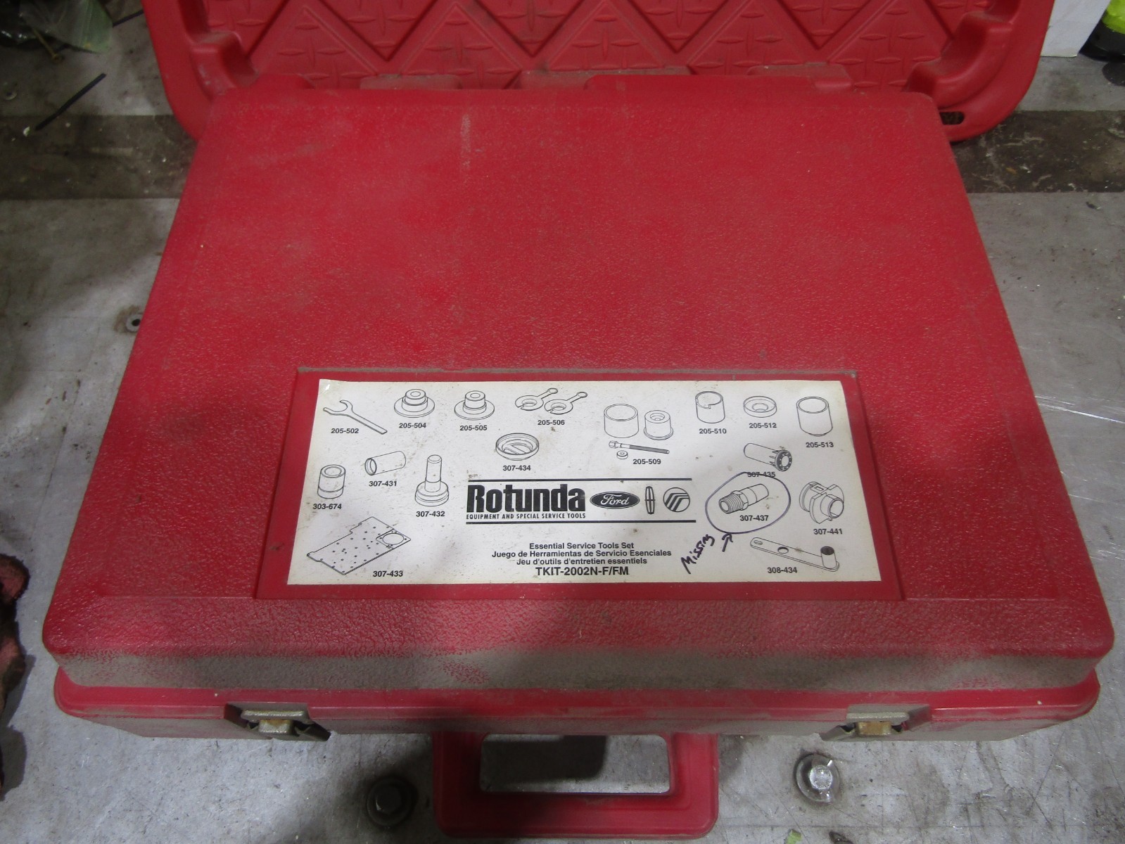 TKIT-2002N-F/FM Ford Rotunda ESSENTIAL SERVICE TOOL KIT *INCOMPLETE* #104