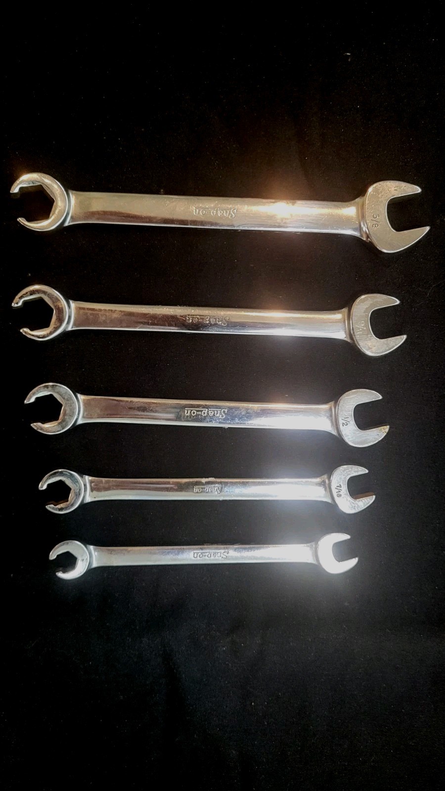 SNAP ON TOOLS RXS SERIES 5PC SAE OPEN END FLARE NUT LINE COMBINATION WRENCH SET