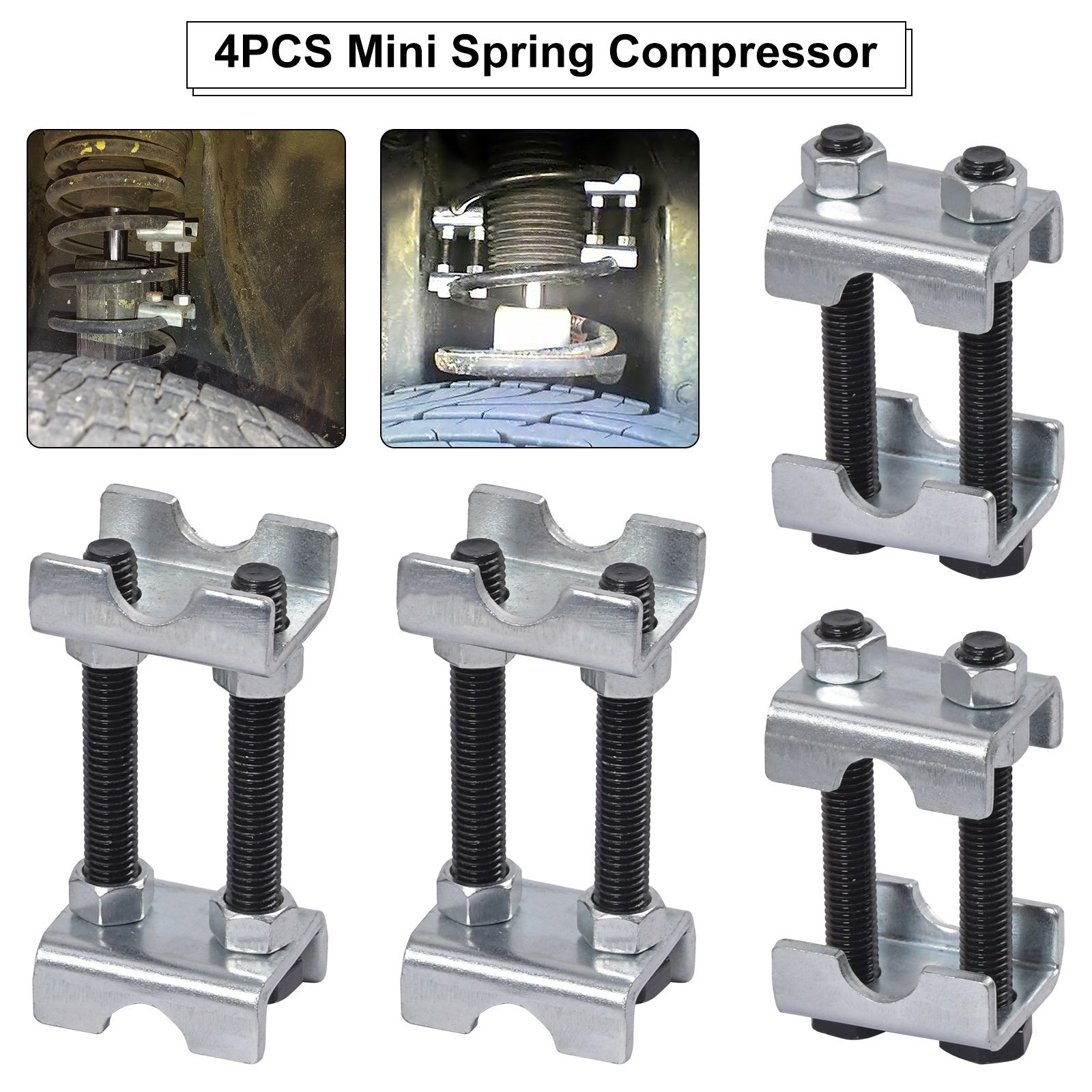 4 pc Mini Coil Spring Compressor Adjustable Spring Struts Shocks Adjuster Tool