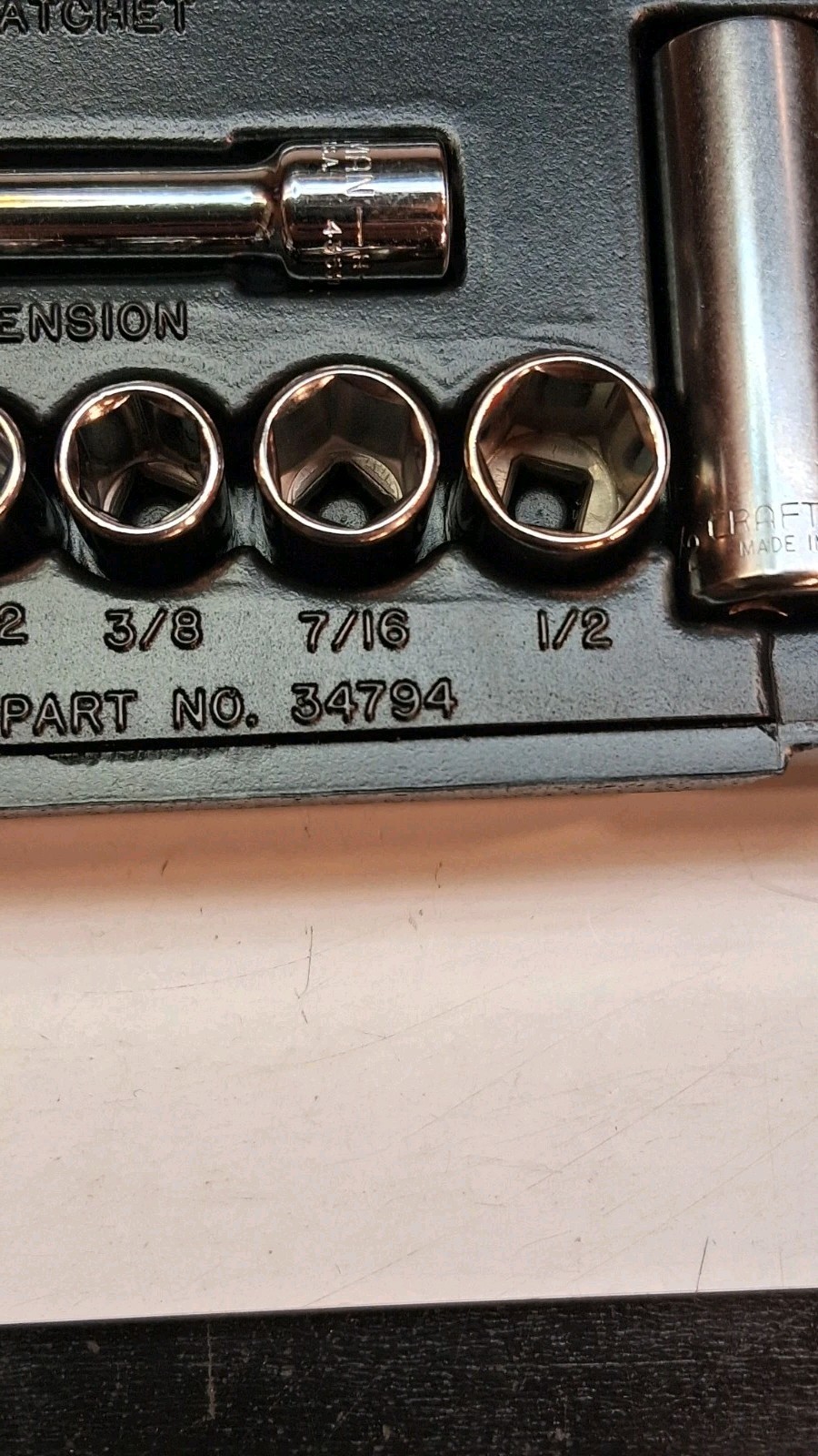 VINTAGE CRAFTSMAN (#34794) 17- PIECE 1/4″ DRIVE 6 POINT SAE SOCKET SET *USA*