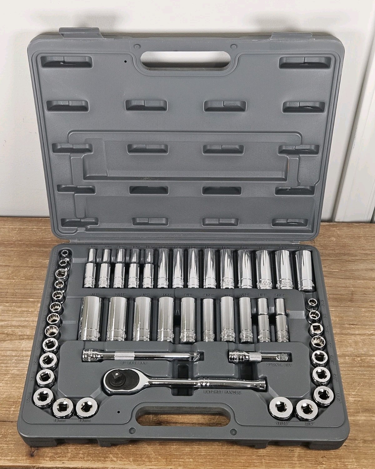 Power Torque 50 Piece 1/4, 3/8, 1/2 Inch Drive 6 Point SAE, Metric