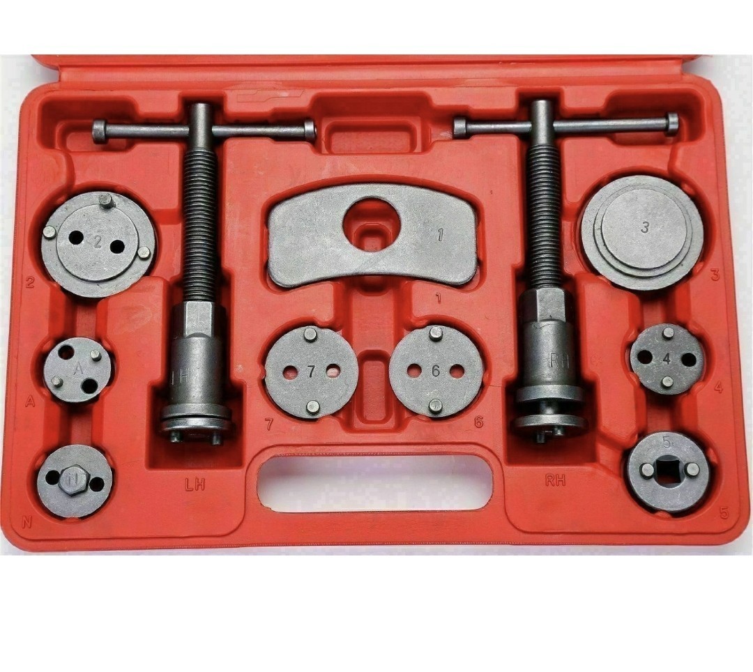 22PCS Pro Disc Brake Caliper Compressor Rewind Wind Back Tool Piston Pad Kit Set