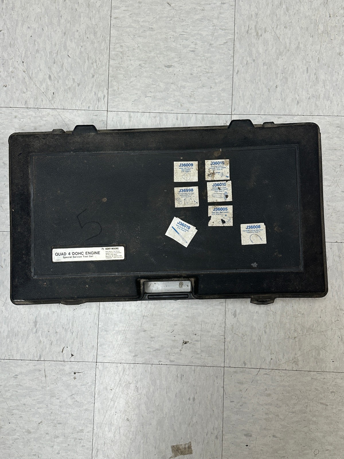 KENT MOORE J-36999 QUAD 4 DOHC ENG SPECIAL SERVICE TOOL SET & CASE, INCOMPLETE