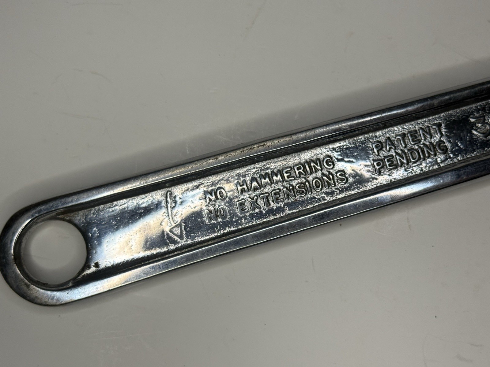 Snap-on Tools USA AD12 12’ Long Chrome Full Polished Adjustable Wrench Vintage