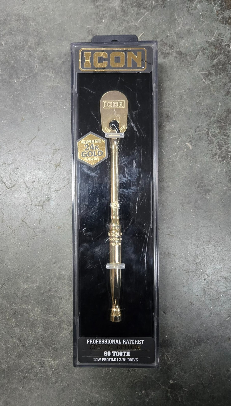 ICON Special Edition 3/8″ Drive 24K Gold Plated Professional Ratchet 90 Tooth