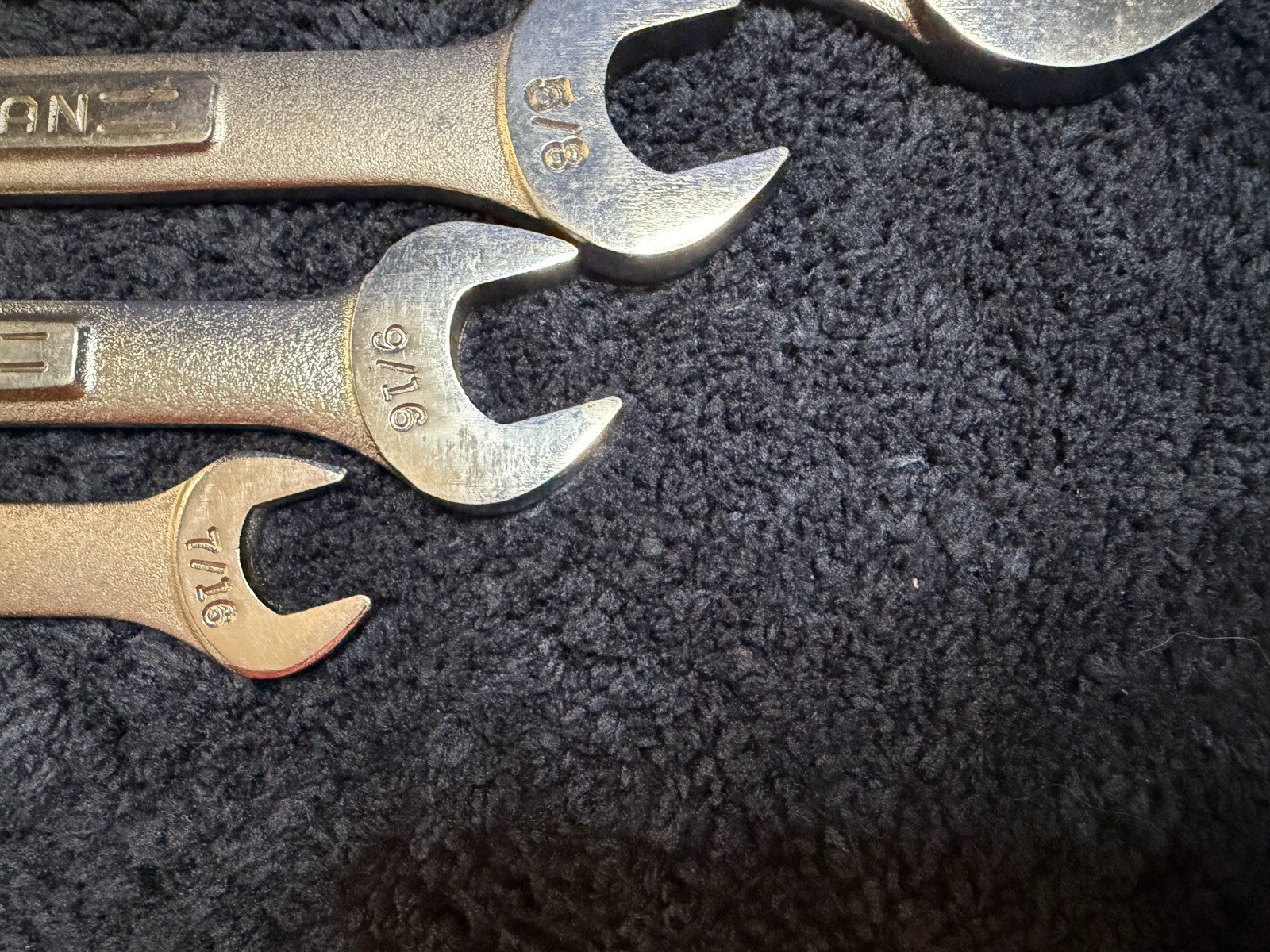 4 – Vintage Craftsman 6-Point VA SAE Combination Wrenches 7/8 5/8 9/16 7/16