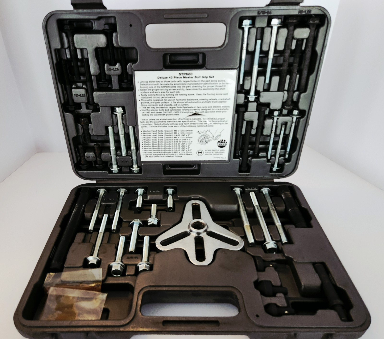 MAC TOOLS #STP600 «Deluxe MASTER BOLT GRIP SET» with 43 pieces open-box UNUSED