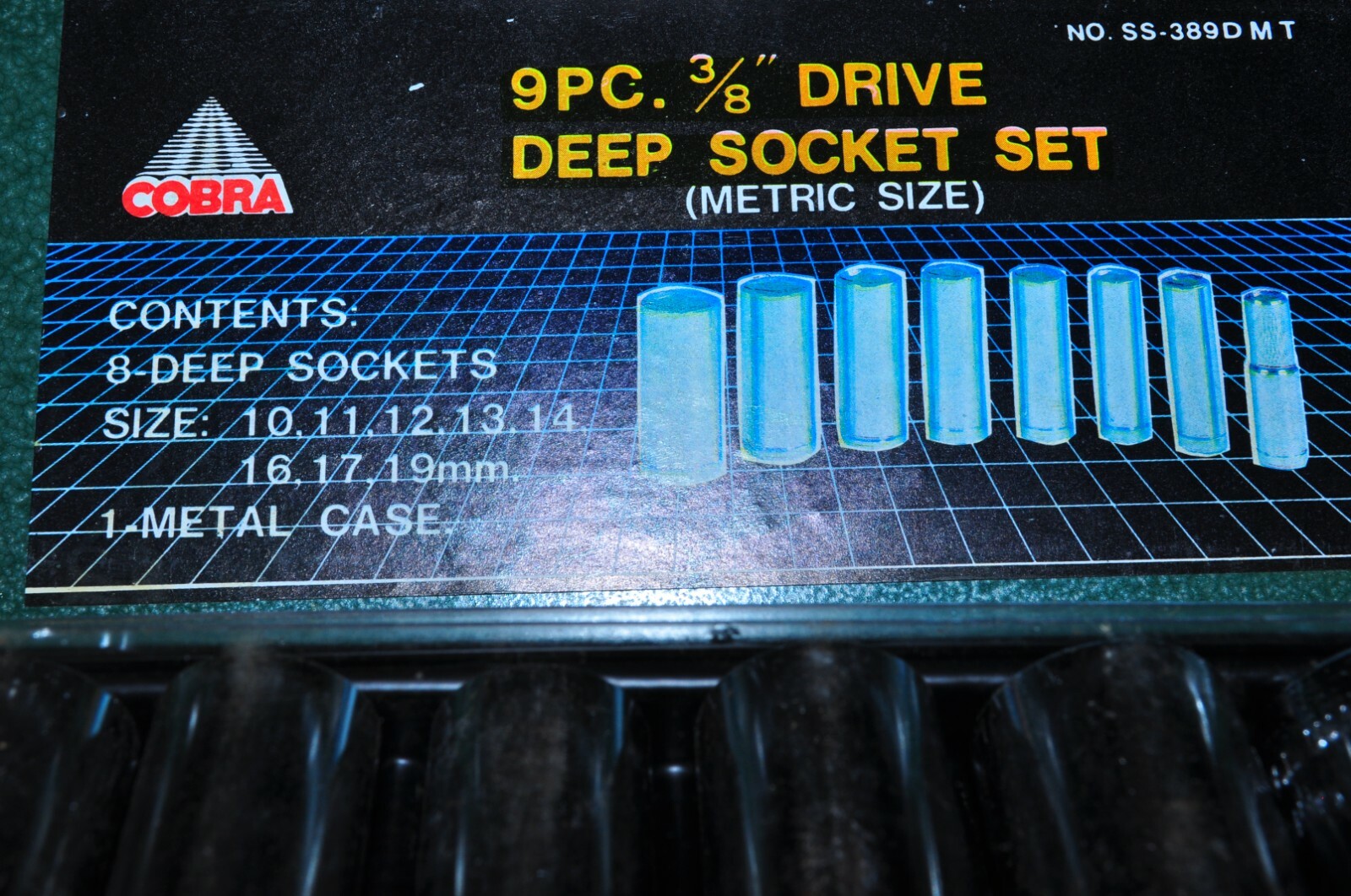 METRIC DEEP SOCKET 9 PCS 3/8″ DR 10MM TO 19MM METAL CASE