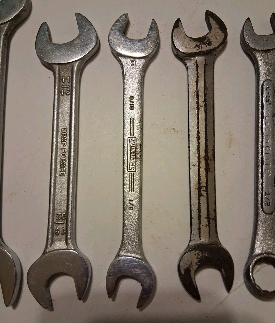 Wrenches. Lot Of 7. Multiple Sizes. Most Are Open End.