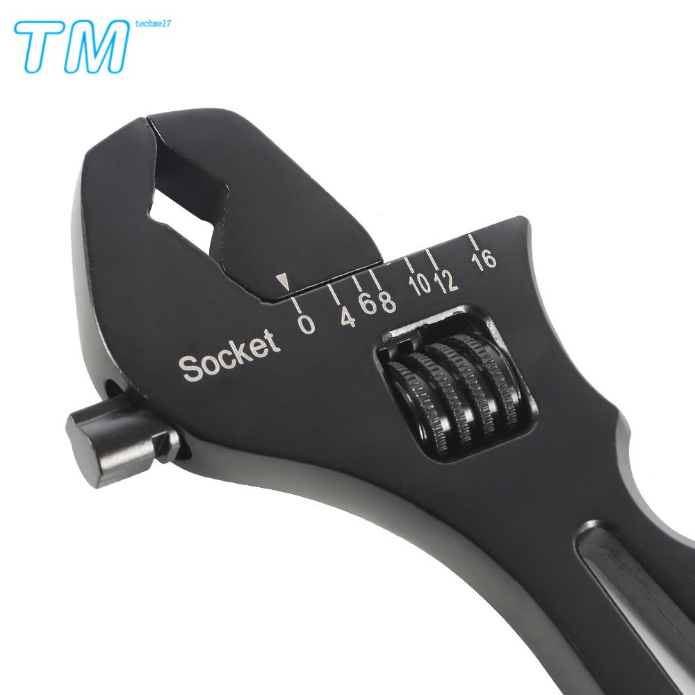Aluminum 3AN 4AN-16AN Adjustable Wrench Tool Spanner For Hose End Fitting Black