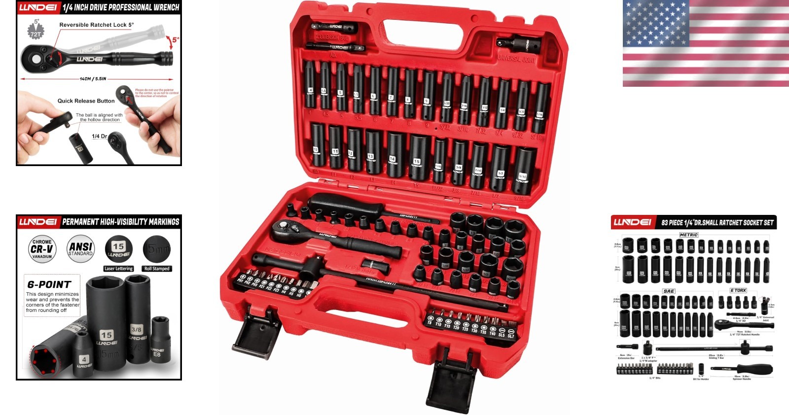 Ultimate 83-Piece 1/4 Inch Drive Impact Socket Set with High-Visibility Markings