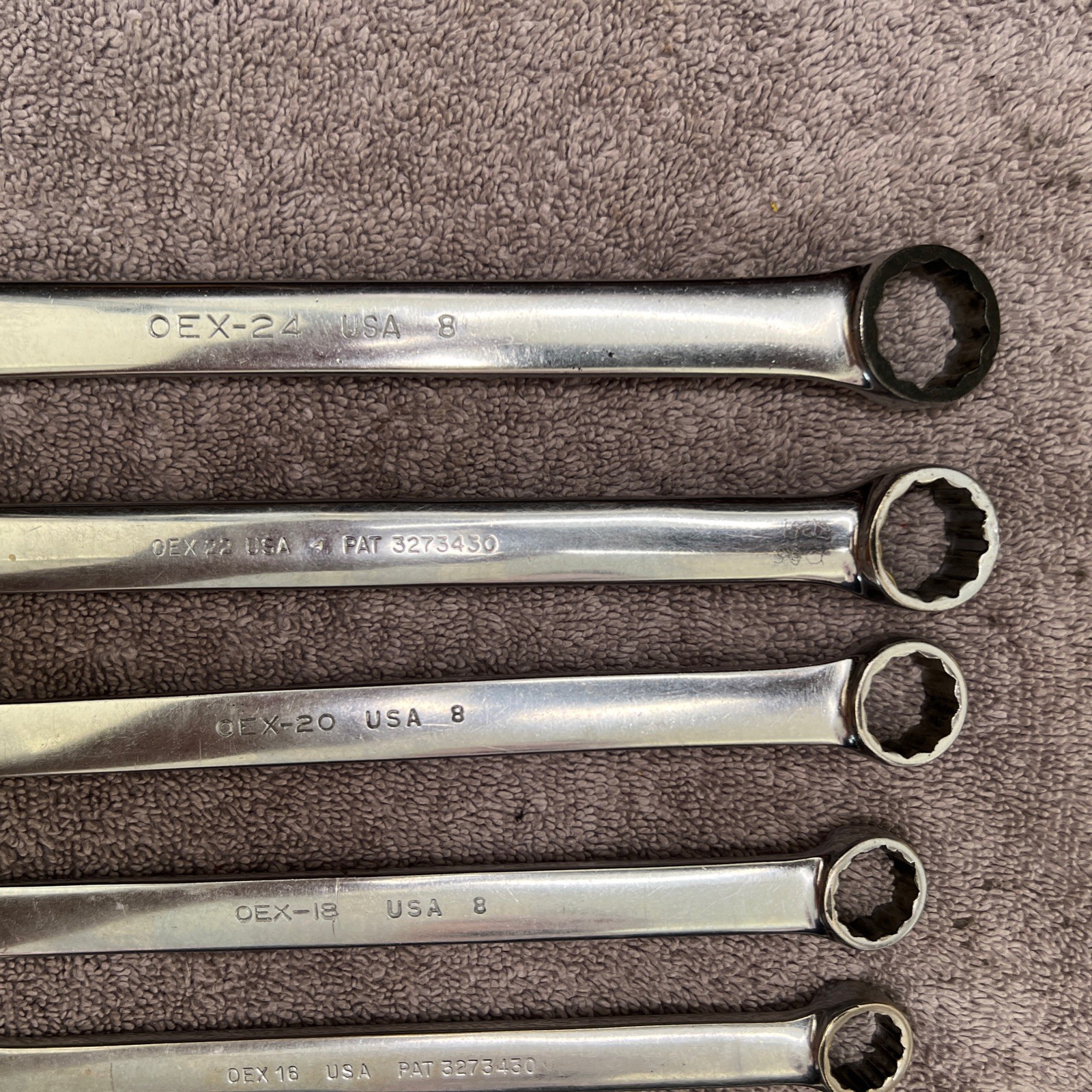 Snap-On Tools USA 7pc 3/8-3/4” (SOEX12-OEX24) Chrome Combination Wrench 12 Point