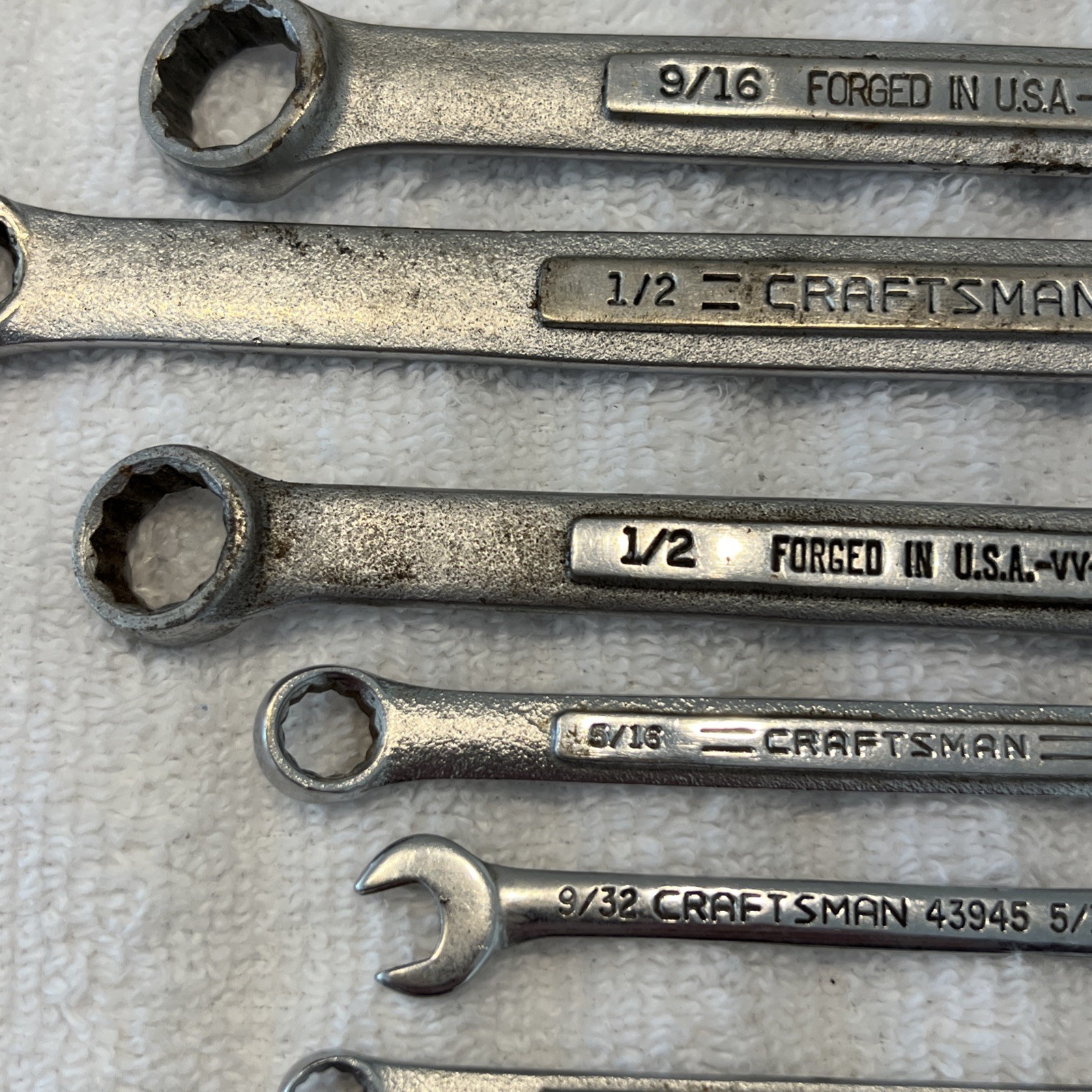 Craftsman Mixed Lot Of 8 Combination and Box End SAE Wrenches VV Series