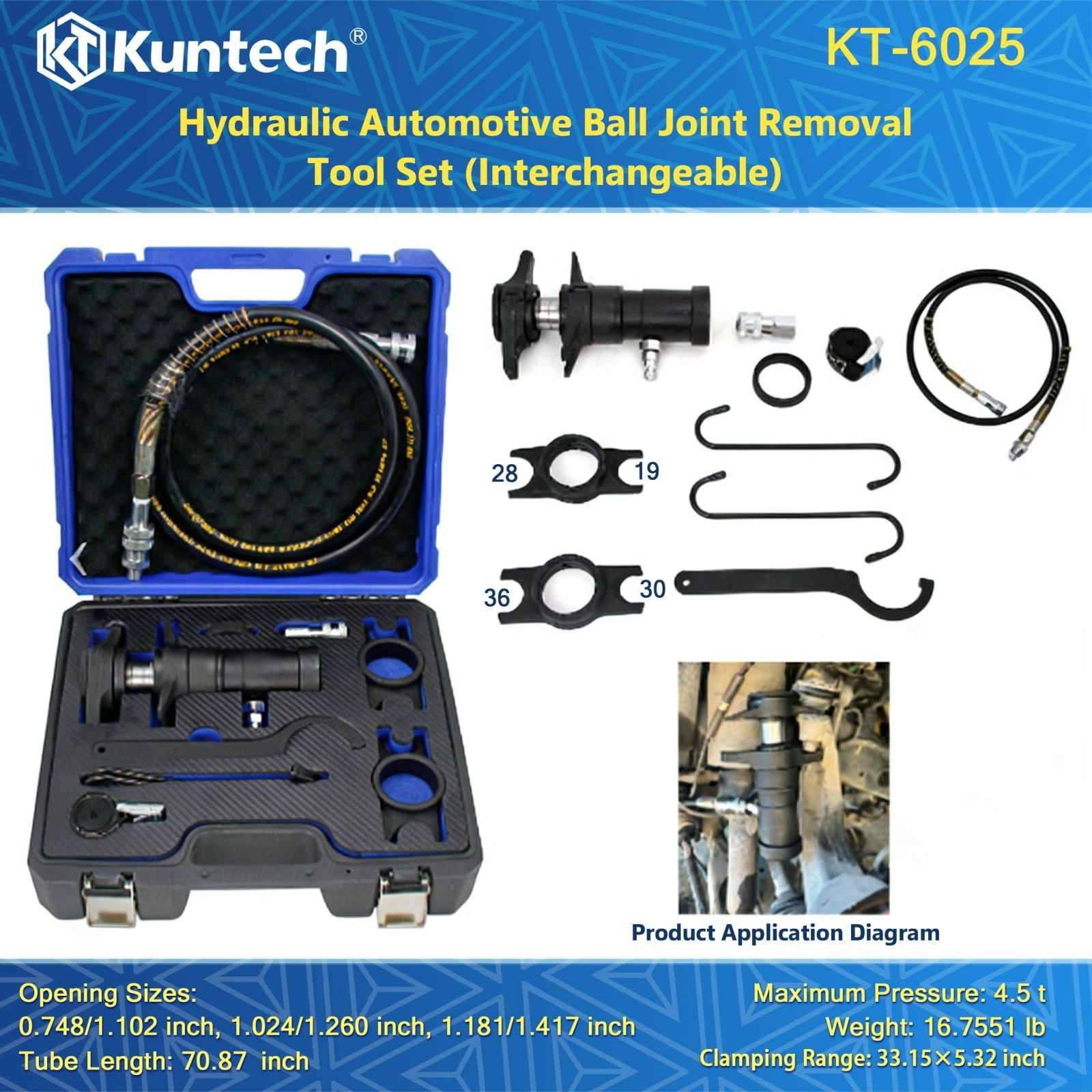Hydraulic ball joint removal tool set（19-36mm）