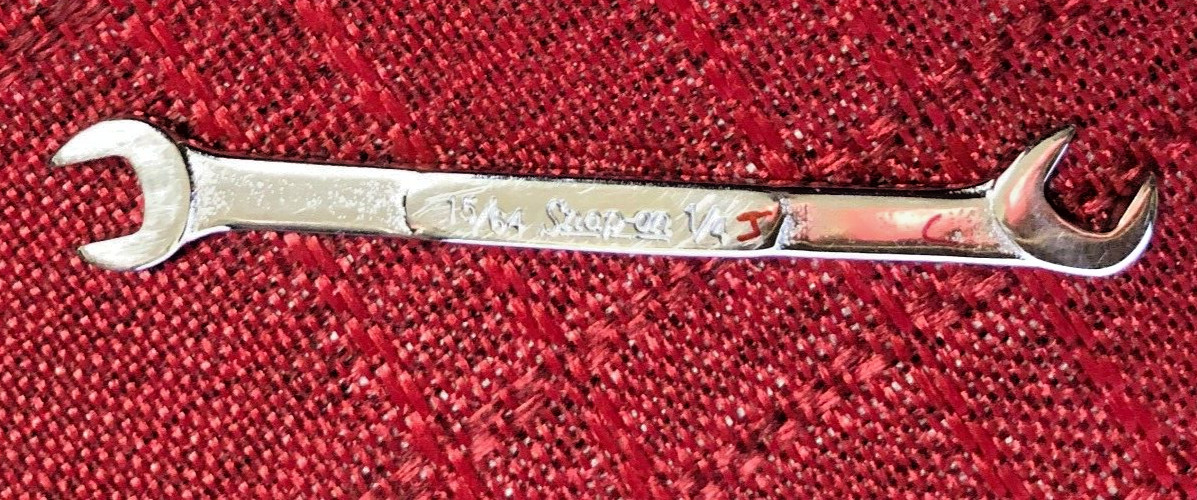 Snap-On DS1516 SAE 15/64×1/4″ OffSet Open End Ignition Wrench 3″L USA Good 8/10