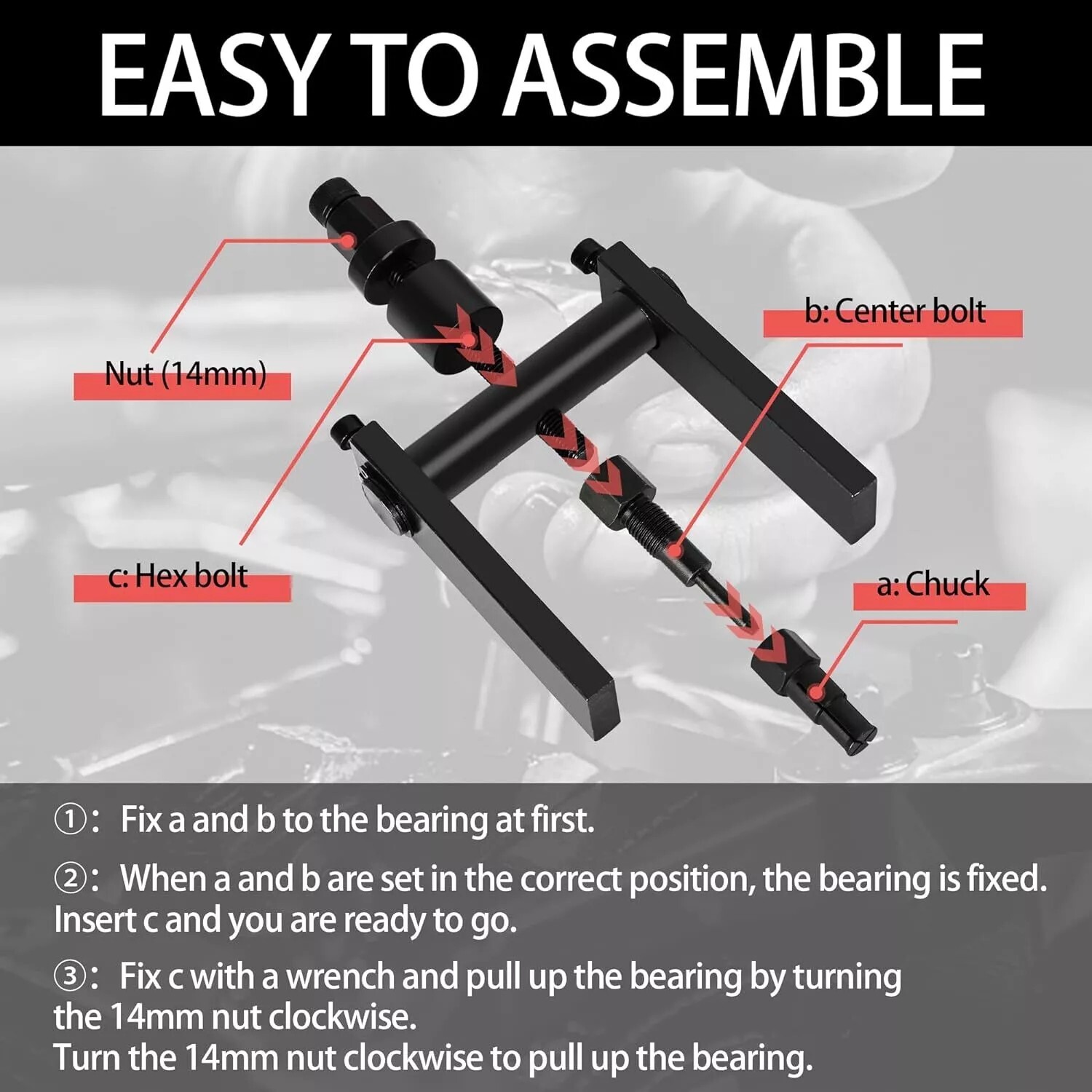 Motorcycle Bearing Puller Kit 8-25MM Motorcycle Inner Bearing Disassembly Tools
