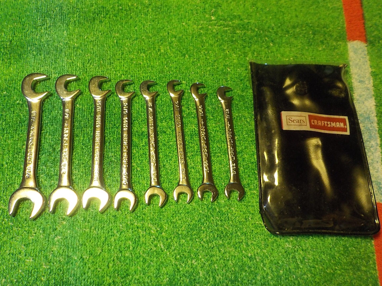 Vintage Craftsman 9 4306 8 Piece Open End Ignition Wrench Set USA