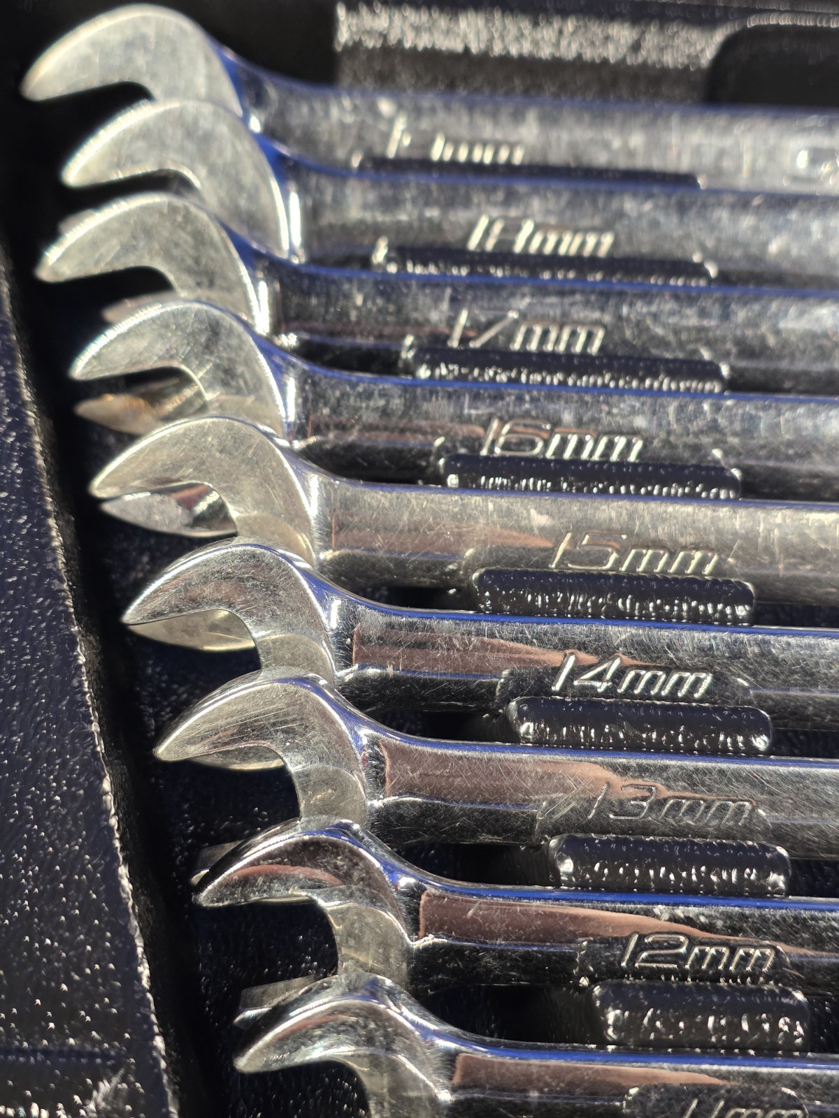 Snap-on OEXM710B 10mm-19mm 10-Piece Flank Drive Chrome Combination Wrench Set