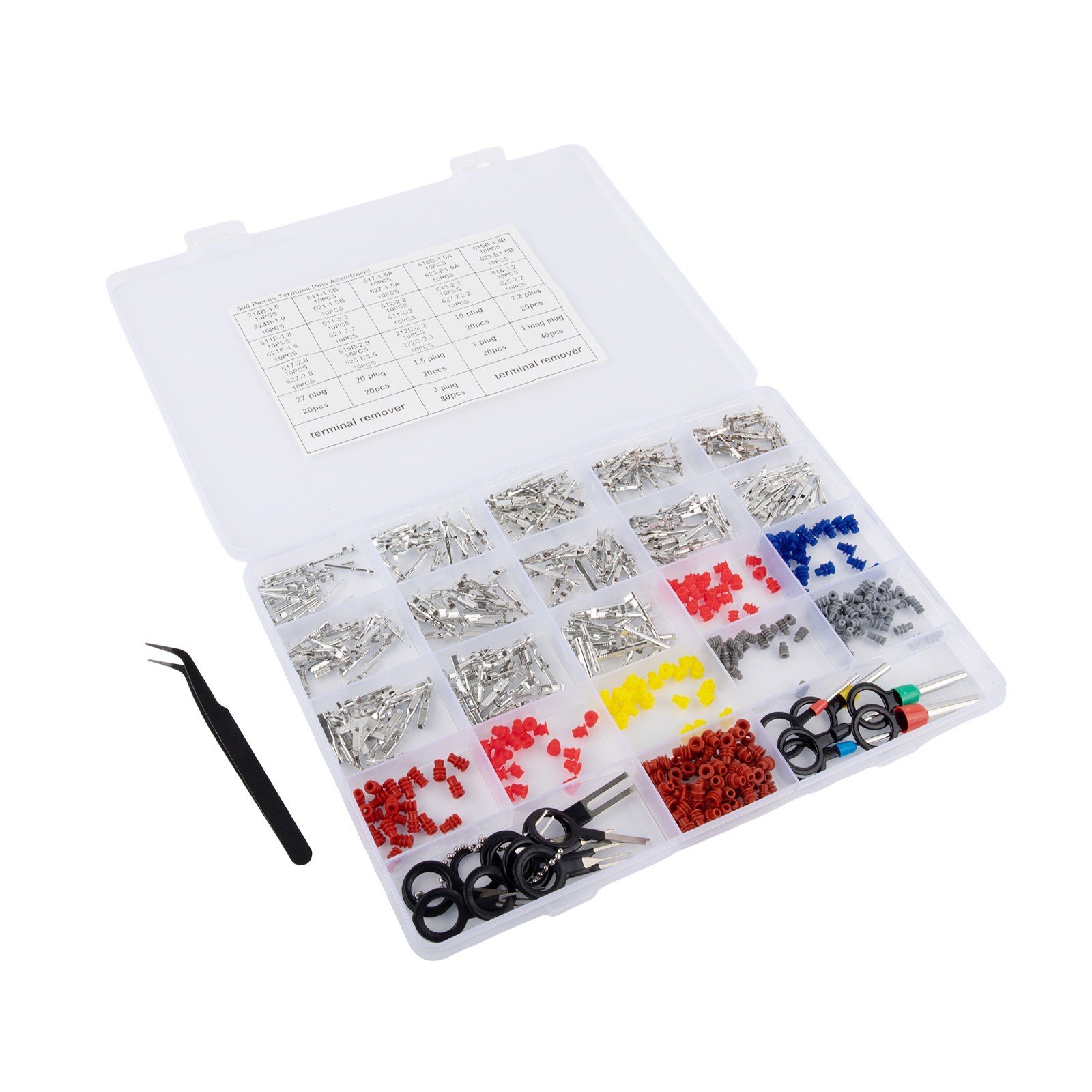 Electrical Connector Pins Kit 500Pcs with Multiple Sizes for Applications