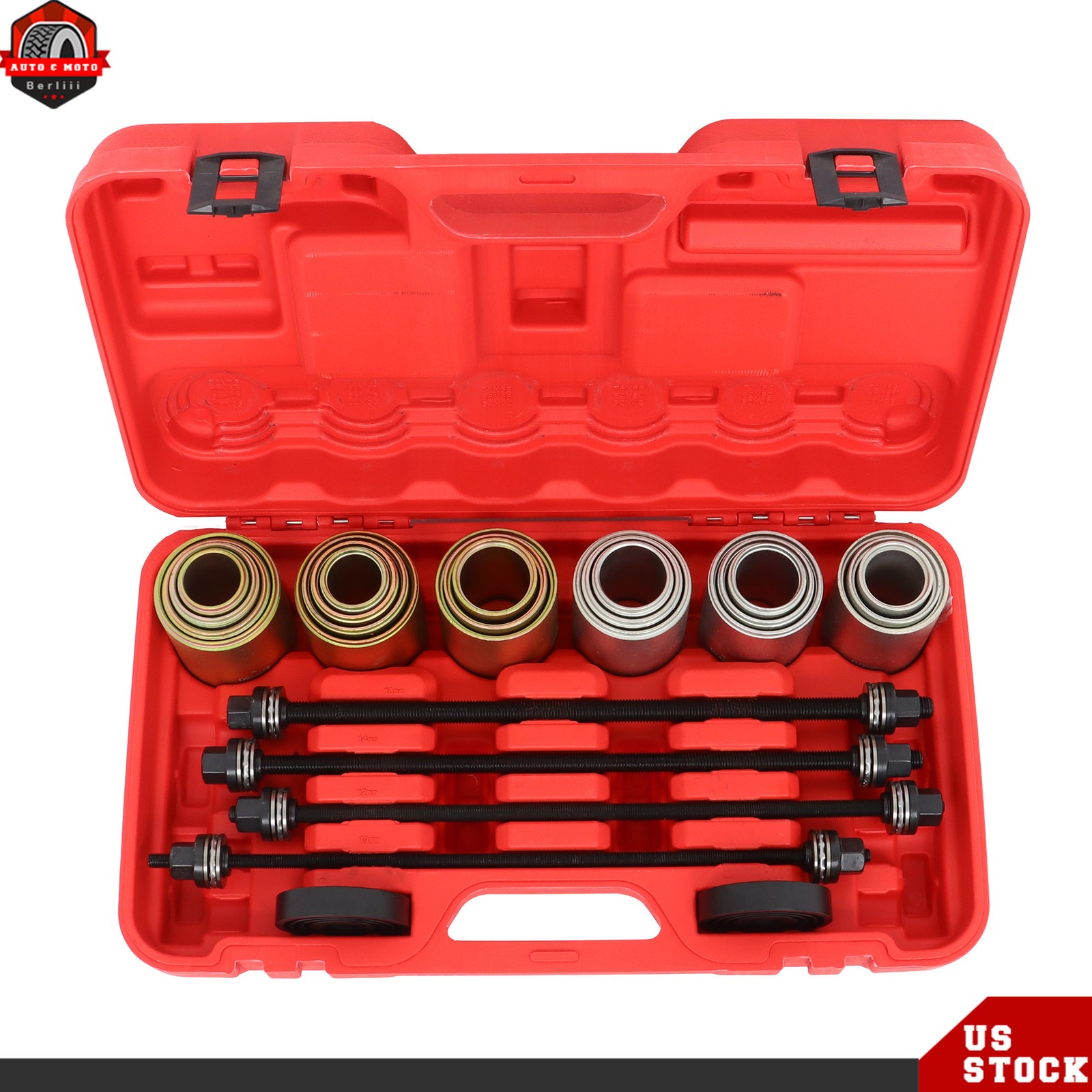 26PCS Universal Press & Pull Sleeve Kit Bush Bearing Removal Insertion Tool Kit