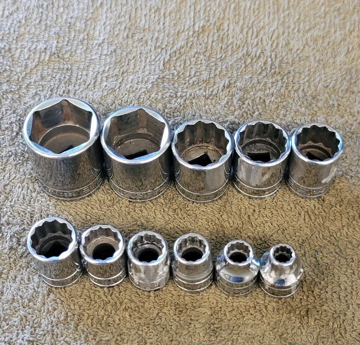 11 Snap-on F301 241 181 Socket Set 3/8″ Drive Sae 15/16 7/8 3/4 5/8 1/2 5/16 1/4
