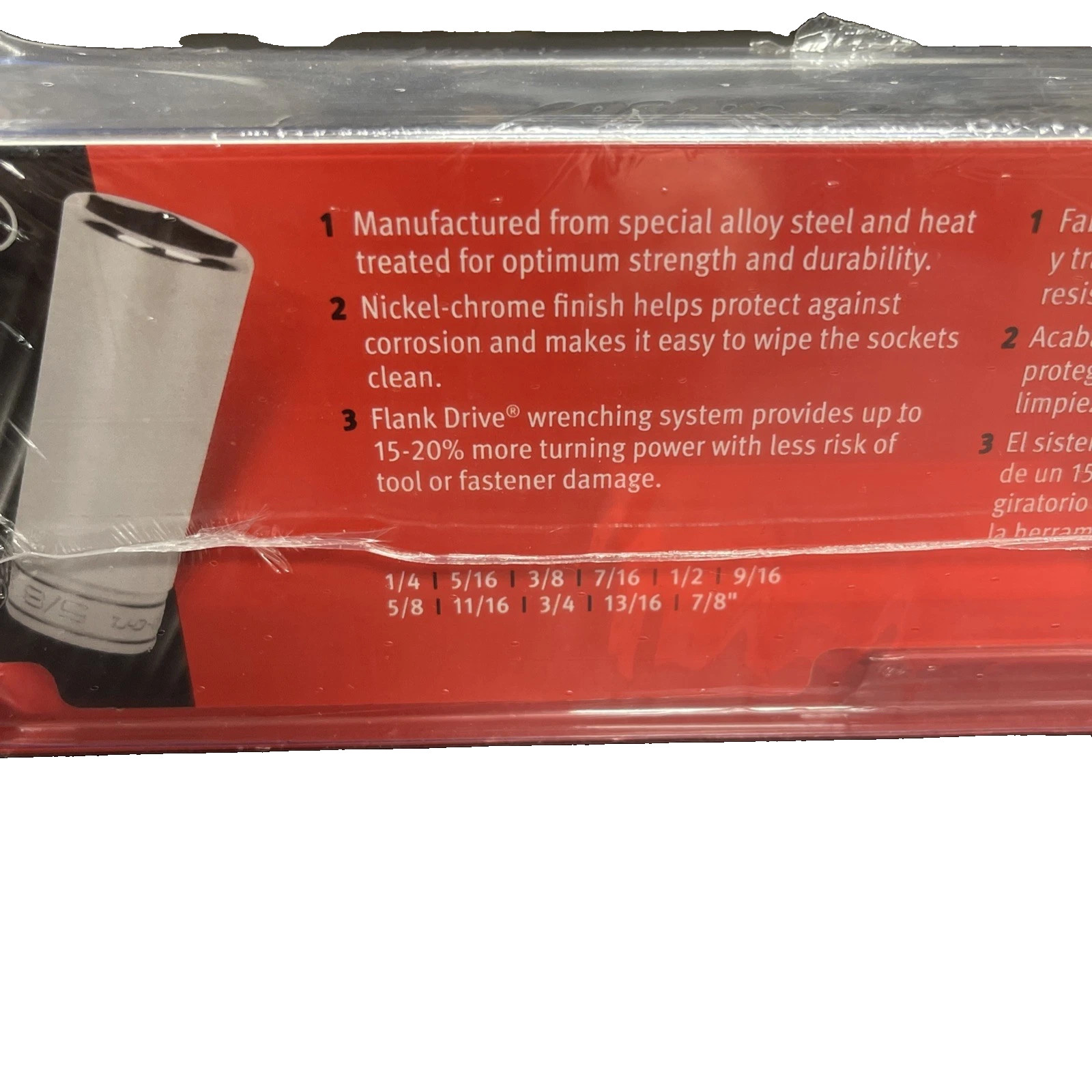 Snap-on 11 pc Tools 11pc 3/8″ Drive SAE 6 Point Deep Chrome Socket Set 211SFSY