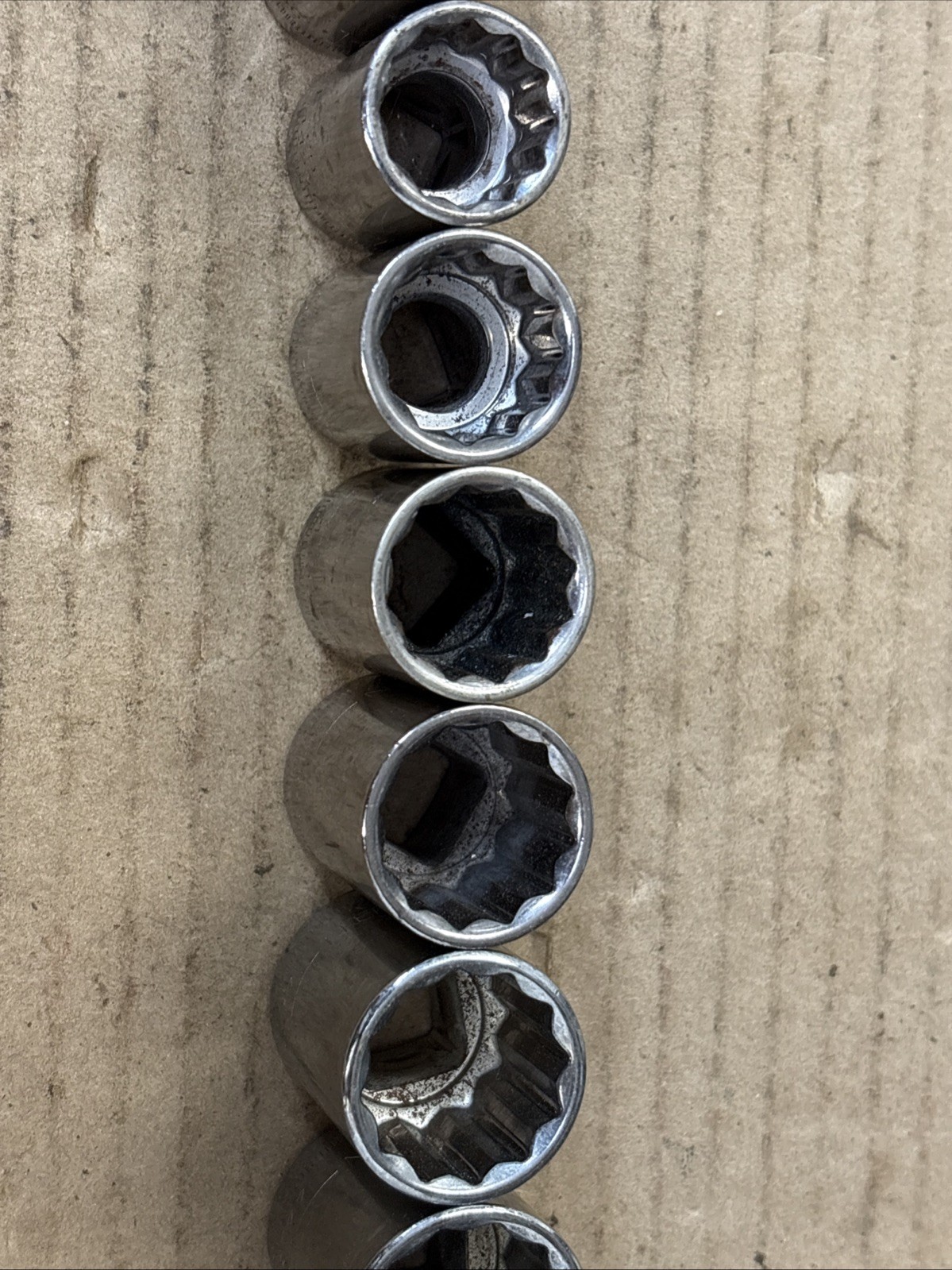 Vtg CRAFTSMAN 17pc 1/2 Drive Metric Socket Set 11-27 12pt (13mm 6Pt) USA No Skip