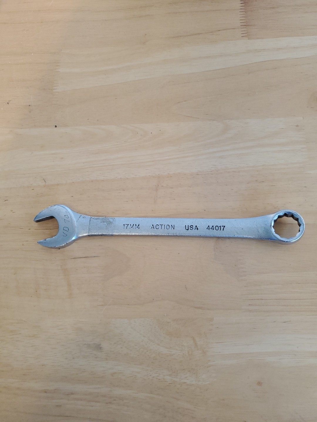 Action 17mm #44017 Combination Wrench 12pt USA Made Owner Marks