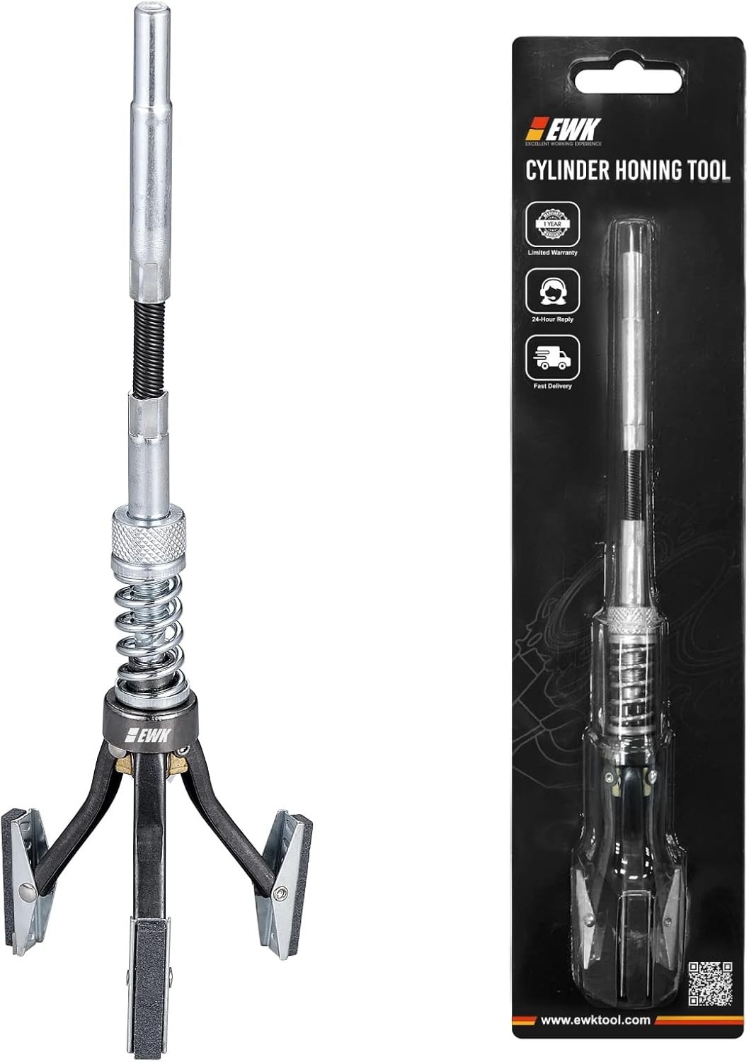 Adjustable 1 to 2-1/2 Inch Engine Cylinder Hone Tool – 220 Grit Precision Finish