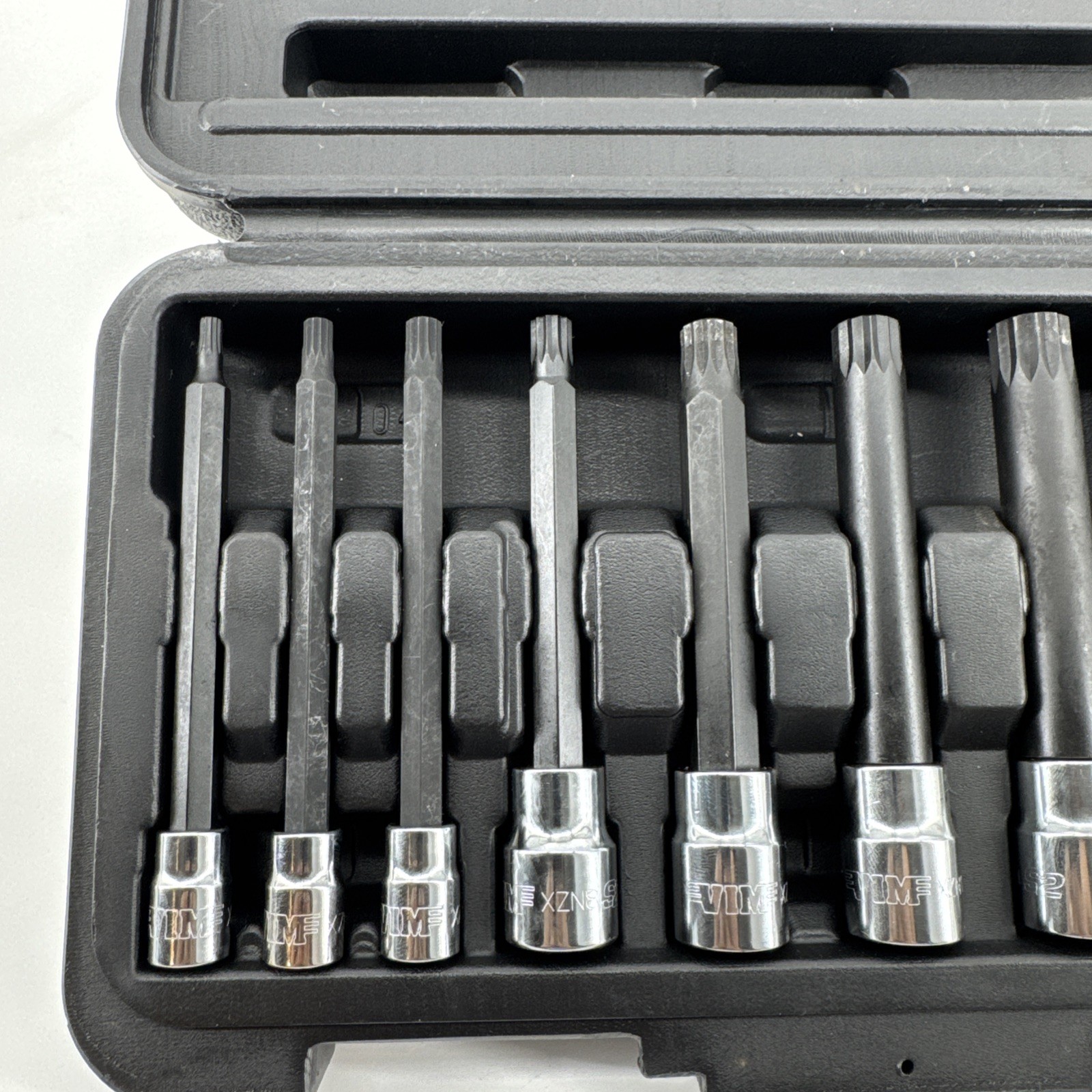VIM Tools XZN400 9 Piece SAE XZN Triple Square Spline Drive / Driver Socket Set