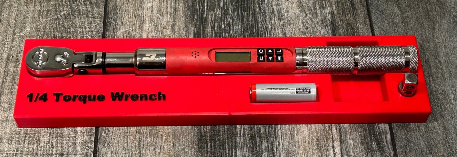 Custom made storage tray for SnapOn 1/4 digital torque wrench ATECH1FS240N