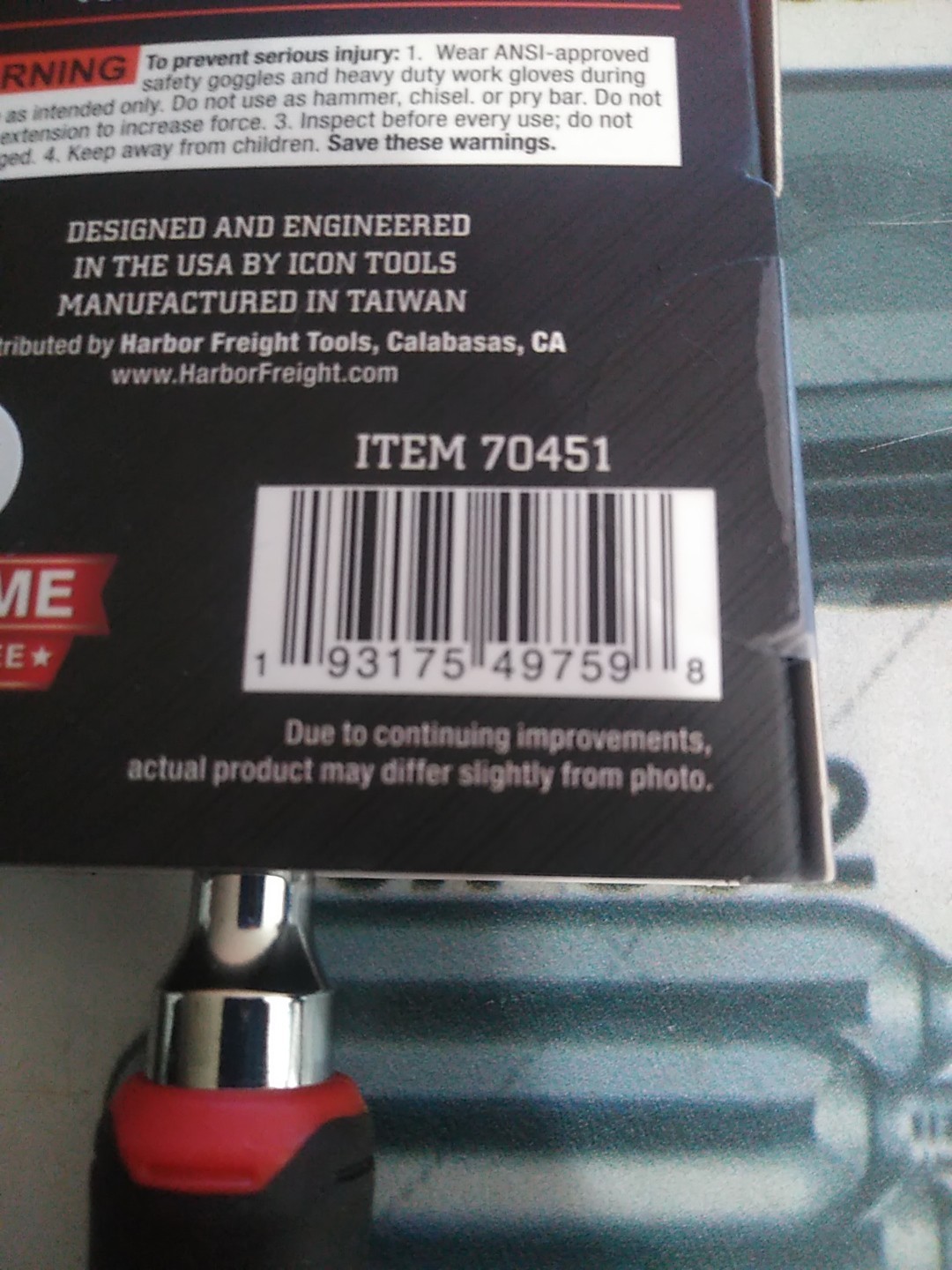 ICON R1LKG G2 9″ Long Locking Flex Ratchet 1/4 Inch Drive
