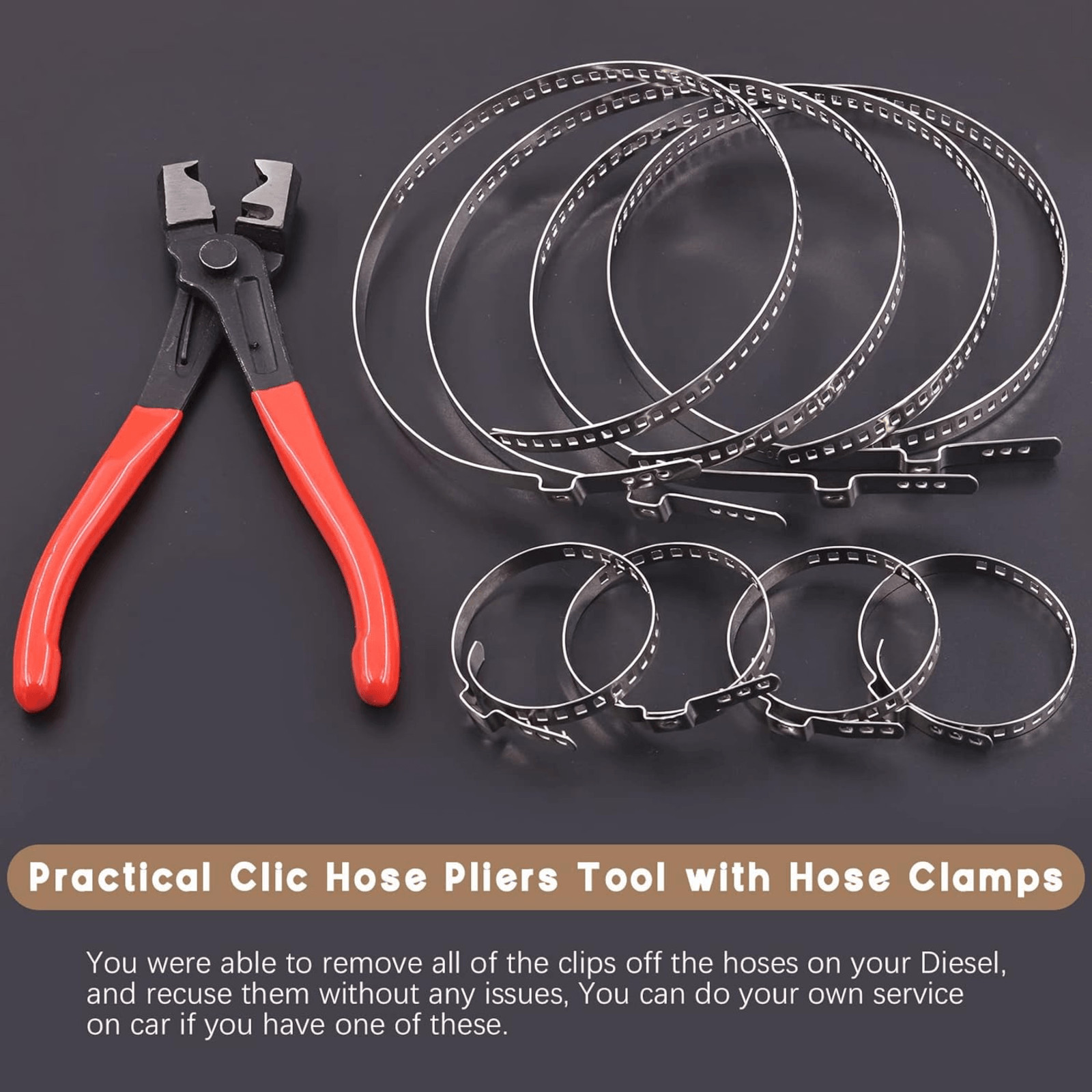 Wokape 9Pcs Hose Clamp Pliers with CV Boot Clamp Kit Stainless Steel Automotive