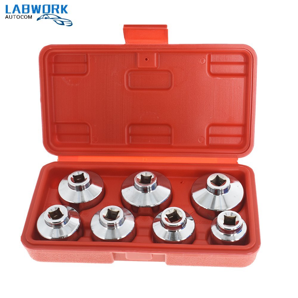 Paper Cartridge Housing Oil Filter Cap Wrench 7-Piece Socket Set Tool Kit