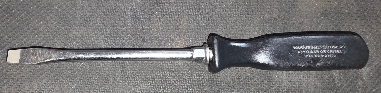 SNAP ON SDD2 BLACK HARD HANDLE FLAT SLOTTED BLADE SCREWDRIVER 8-1/4″ USA