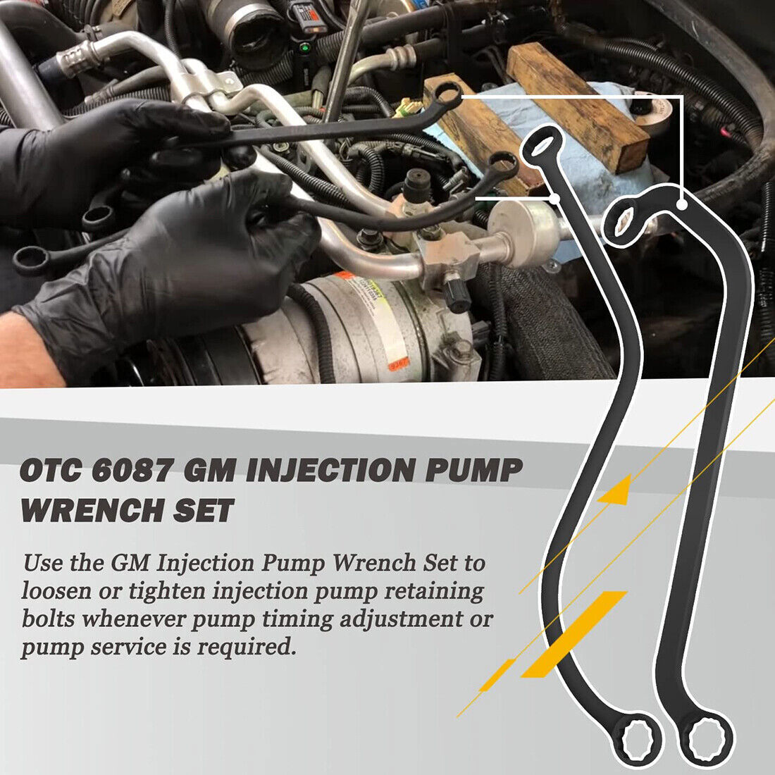 6087 Injection Pump Wrench For GM Full-Size 2WD 4WD Trucks Vans Suburbans 6.5L