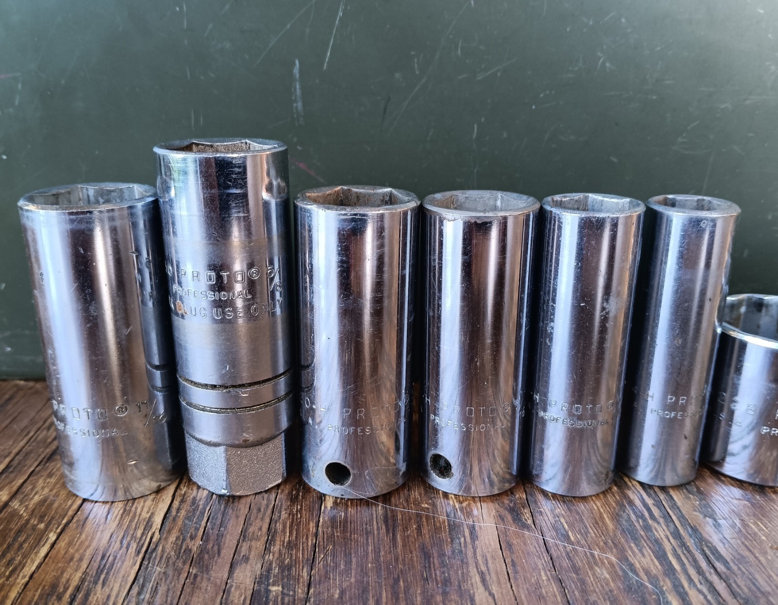 Proto Socket Set 3/8″ Drive ~ SAE Shallow & Deep 1/4″ thru 13/16″ ~ Lot 16 Tools