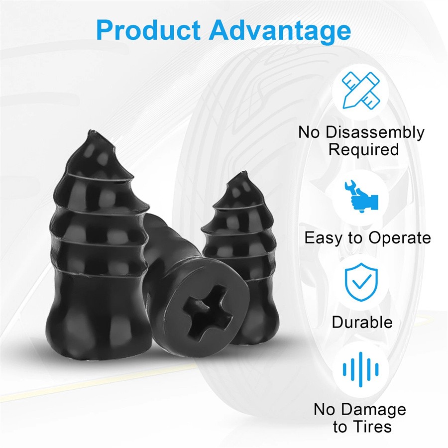 100-300x Tire Repair Rubber Nails Tyre Puncture Repair Screws Kit w/ Screwdriver