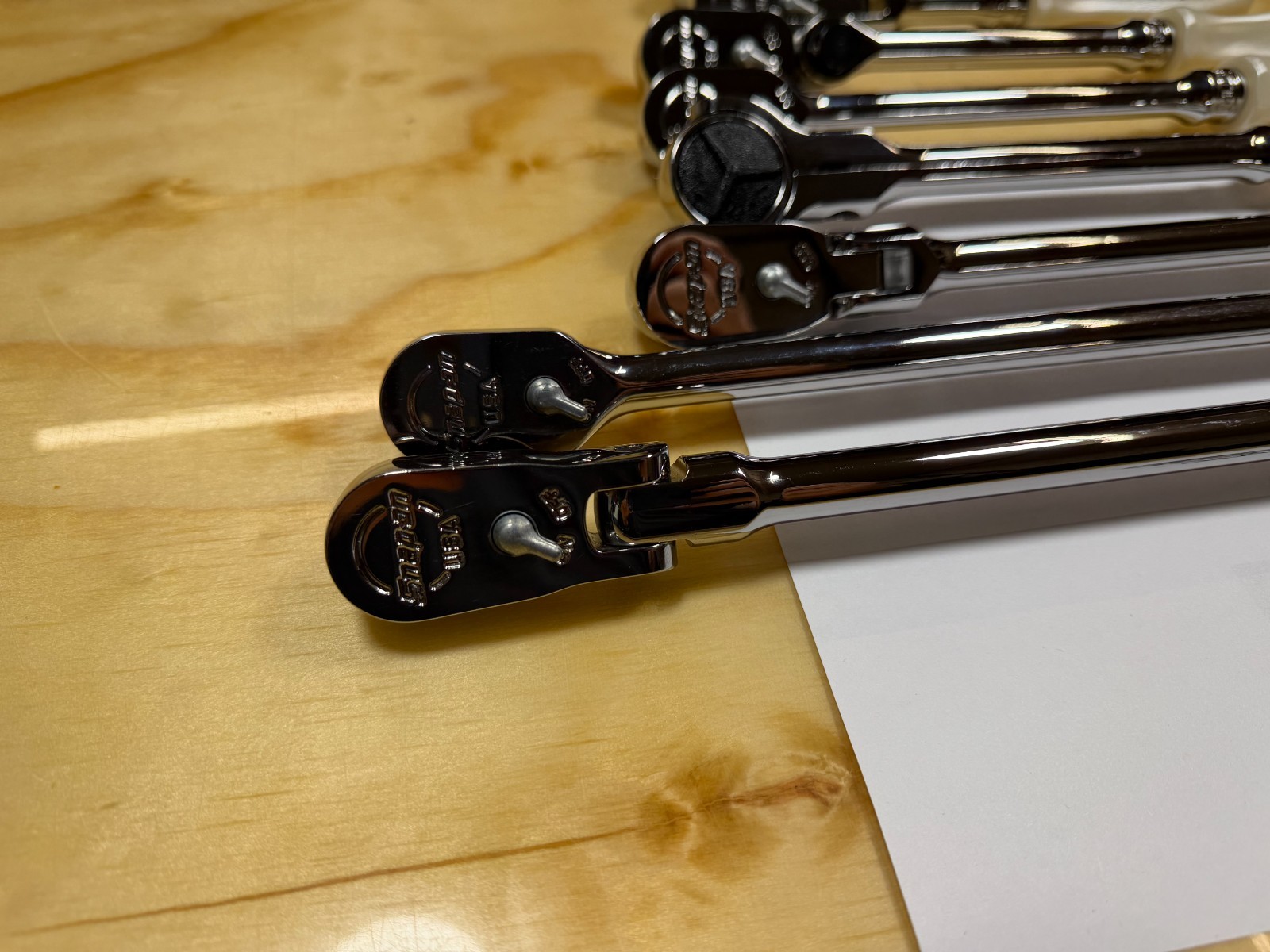 Snap-on Tools NEW RARE PEARL WHITE 8pc 3/8″ Drive Hard Grip Master Ratchet Set