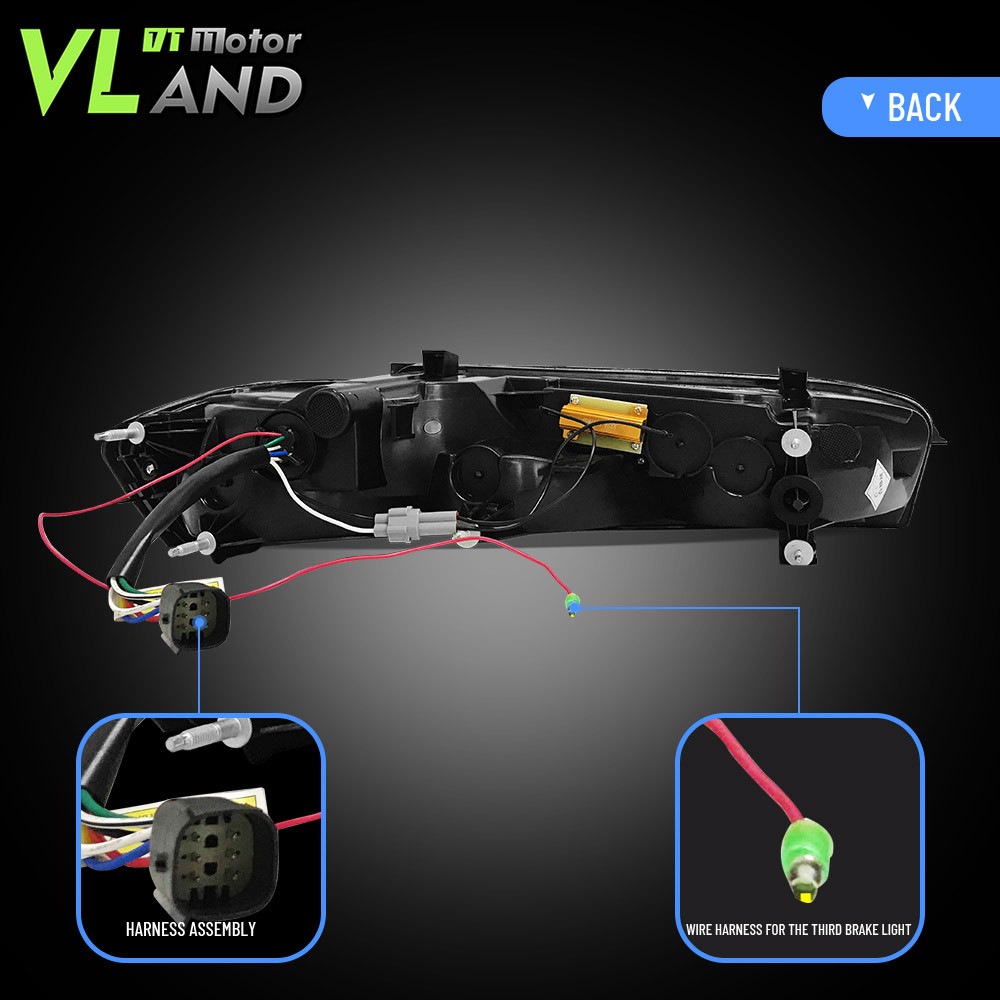 Set VLAND LED Tail Lights For Chevy Camaro 2016-2018 DRL FULL Smoked Sequential