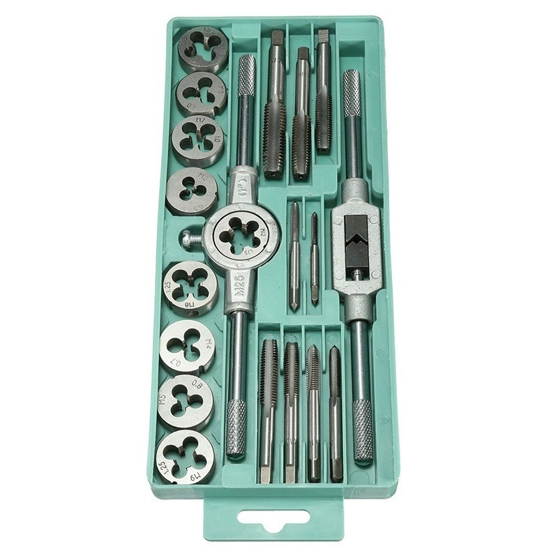 Car Metric Hand Tap Die Set M3-M12 Screw Thread Plugs Straight Taper Reamer Tool